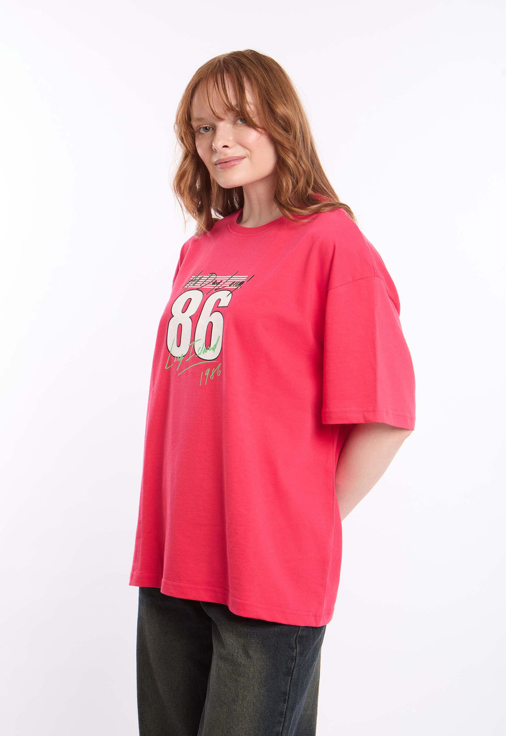 Printed Crew Neck Slip On Long Tee