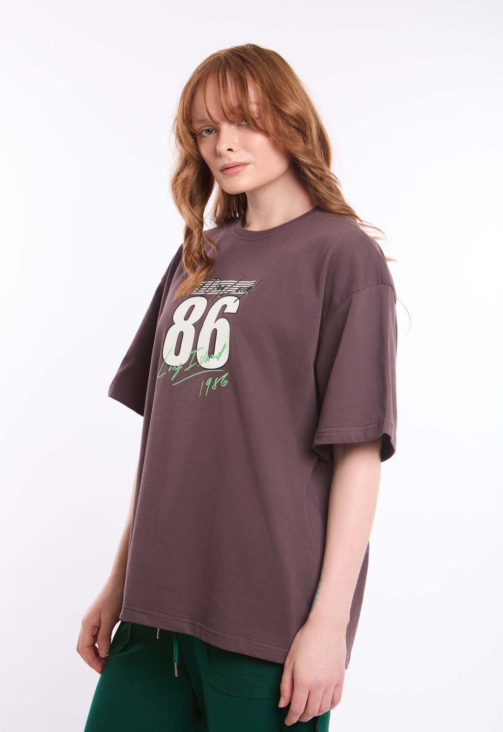 Printed Crew Neck Slip On Long Tee