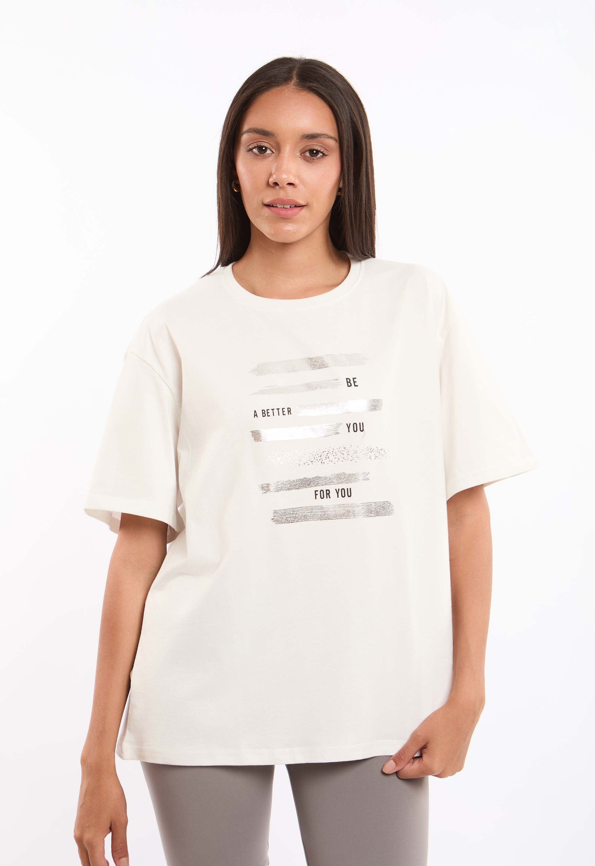 Shiny Print Relaxed Fit Tee