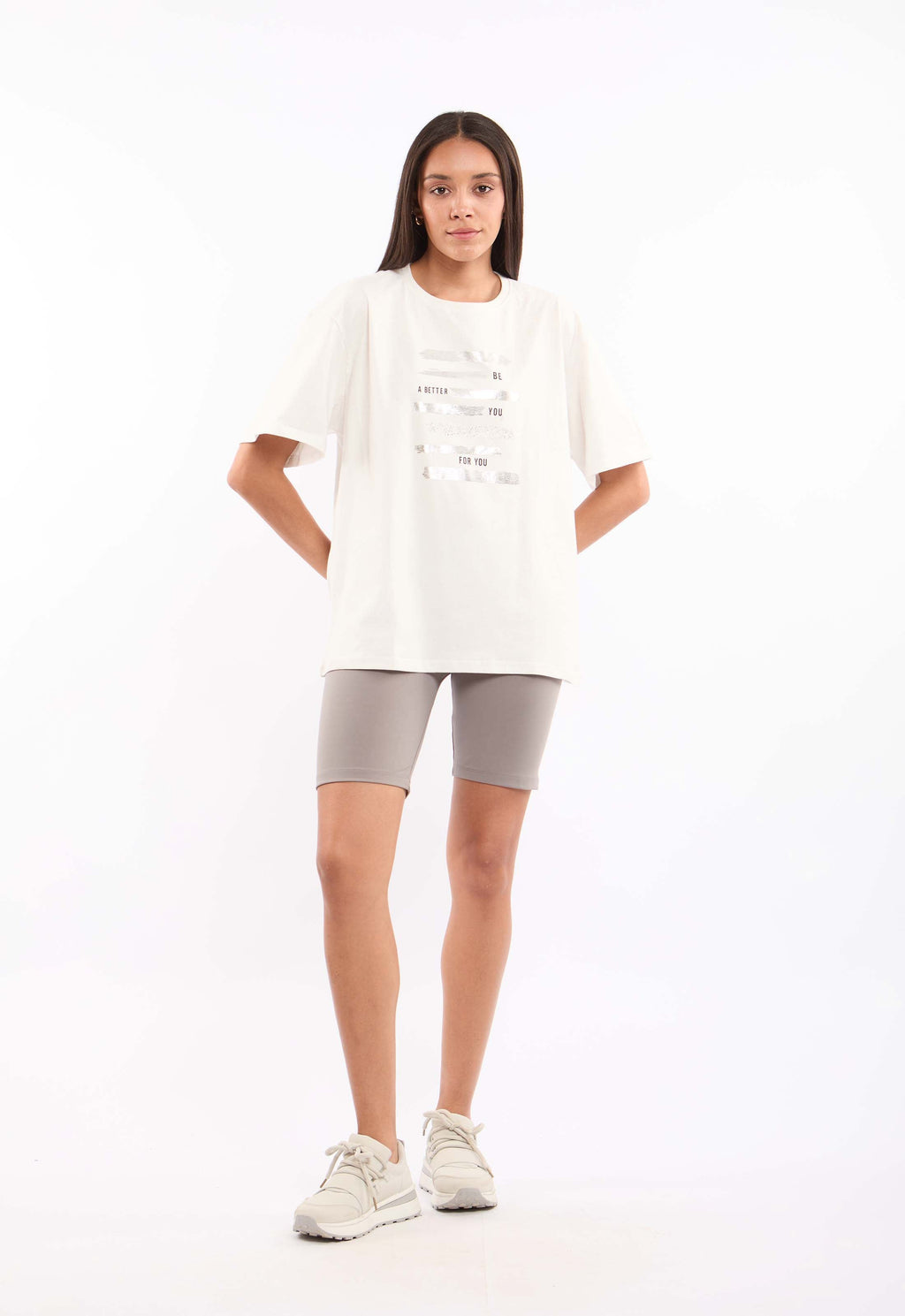 Shiny Print Relaxed Fit Tee