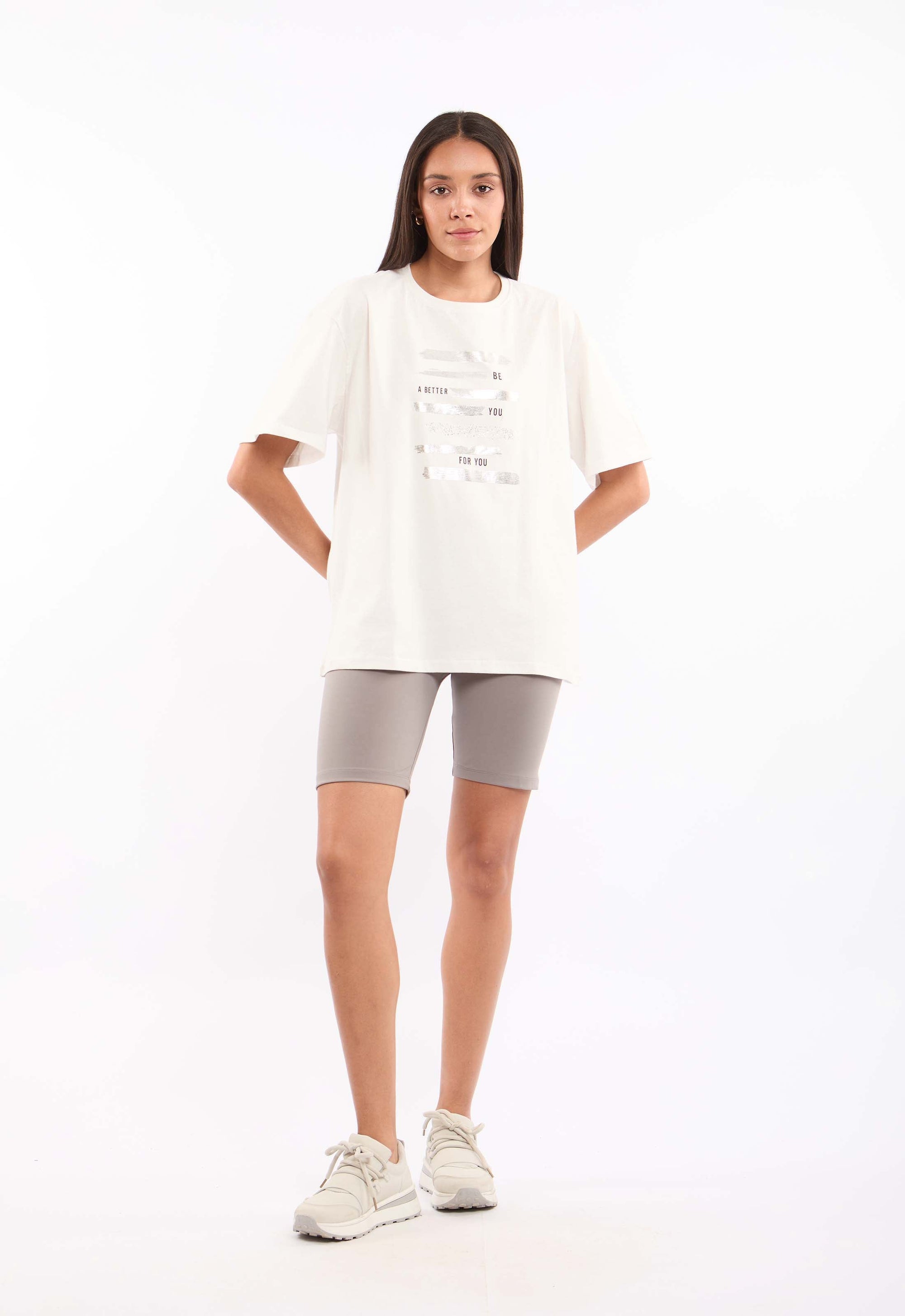 Shiny Print Relaxed Fit Tee