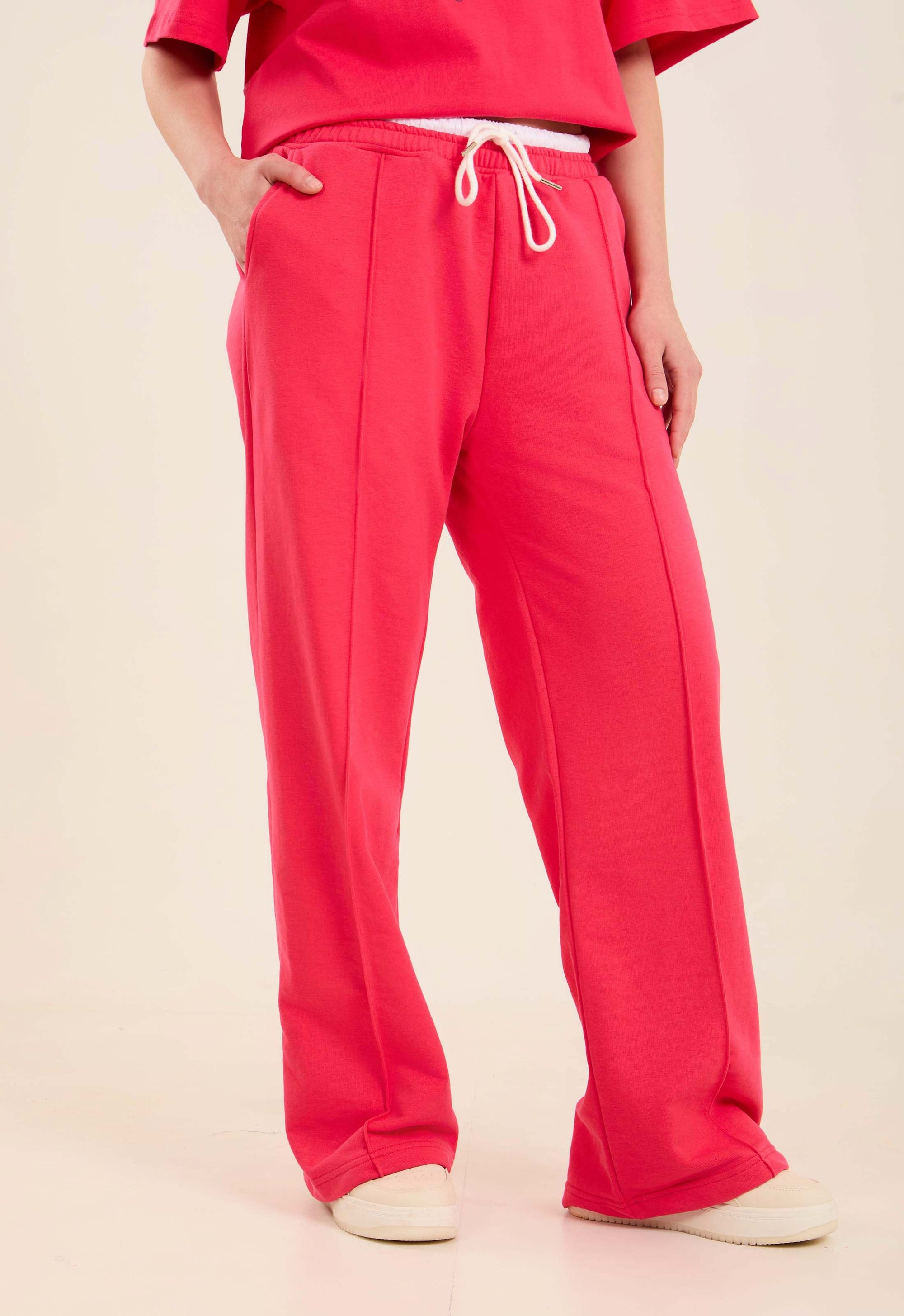 Women  Sweat Pant Straight Sweatpants Cotton Pink