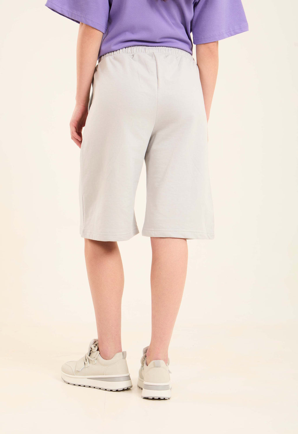 Slip On Long Shorts with Drawstring Waist