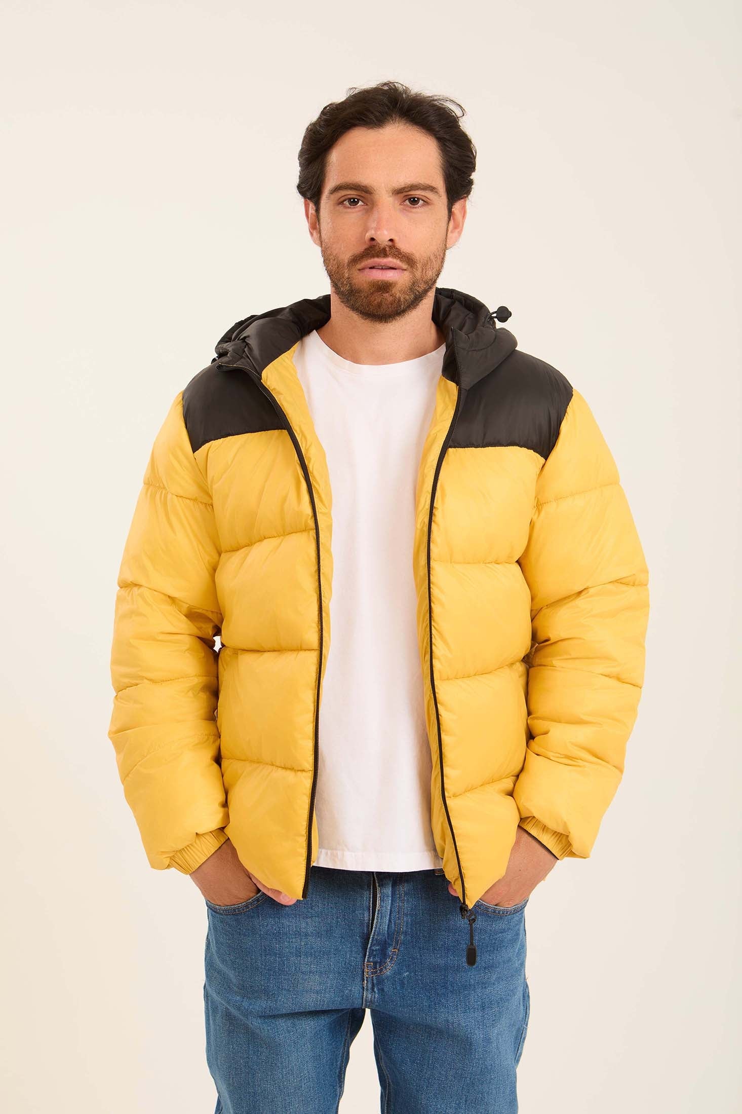 Men  Jacket Fashion Puffer  Yellow