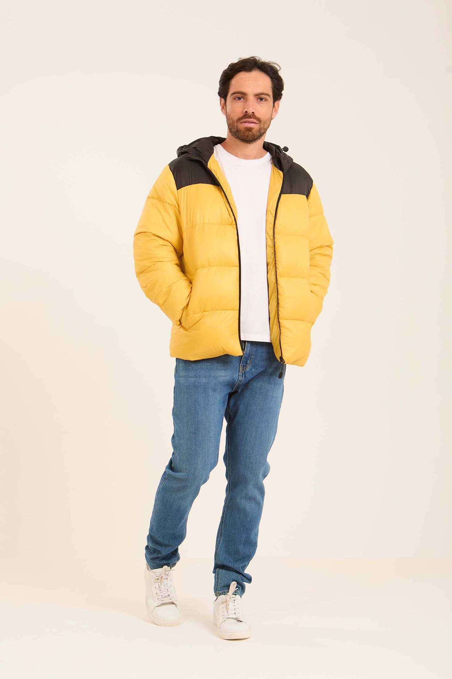 Men  Jacket Fashion Puffer  Yellow