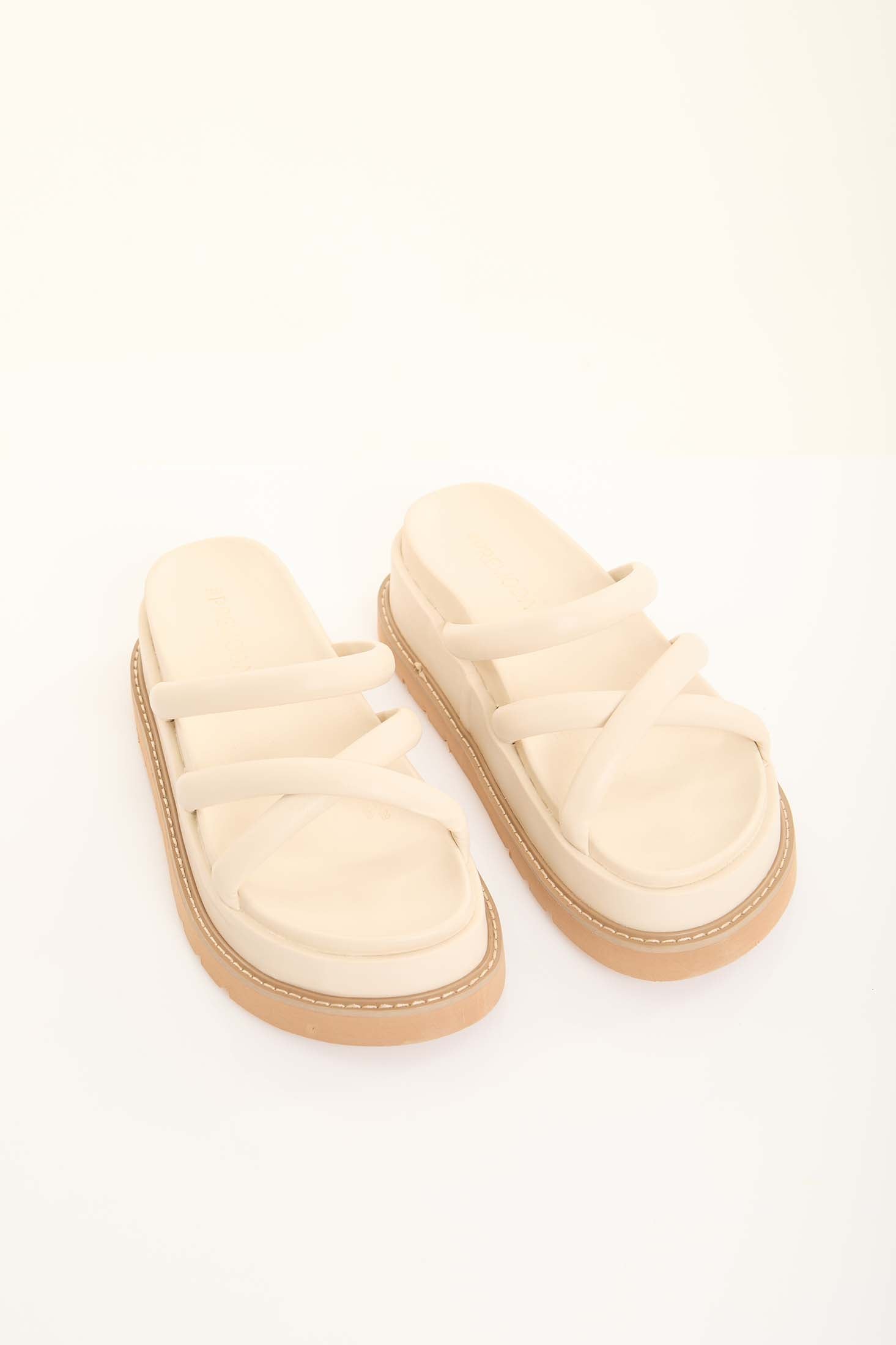 Criss-Cross Straps Platform Slippers