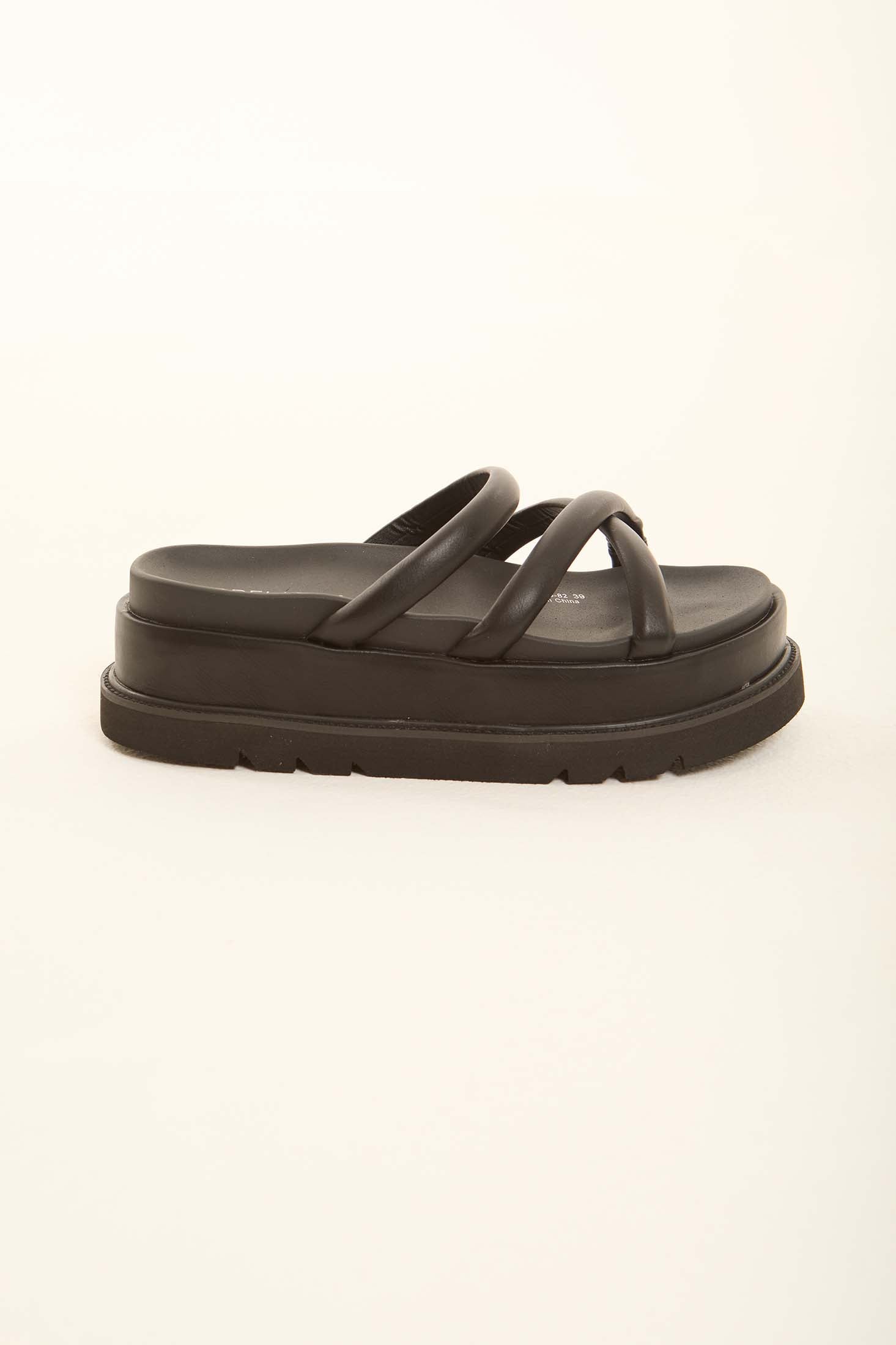 Criss-Cross Straps Platform Slippers