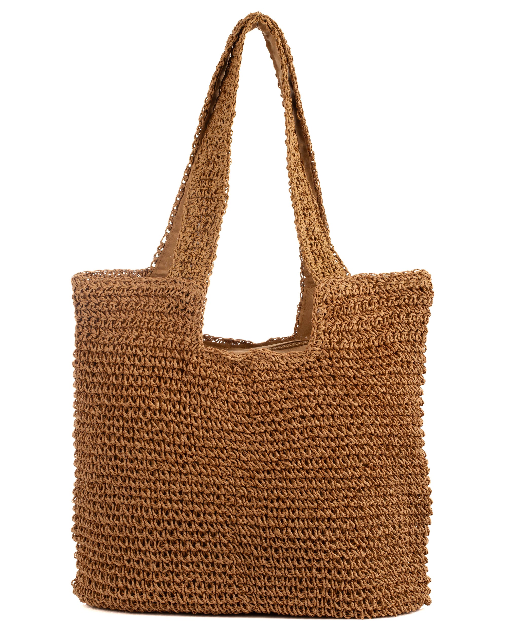 Embroidered "Beach Please" Shoulder Bag