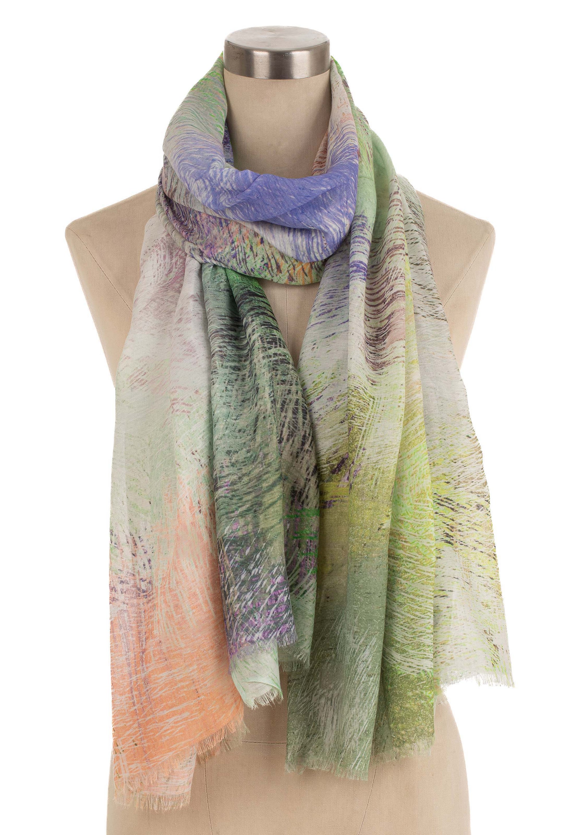 وشاح متعدد الألوان بطبعة مخدوشة