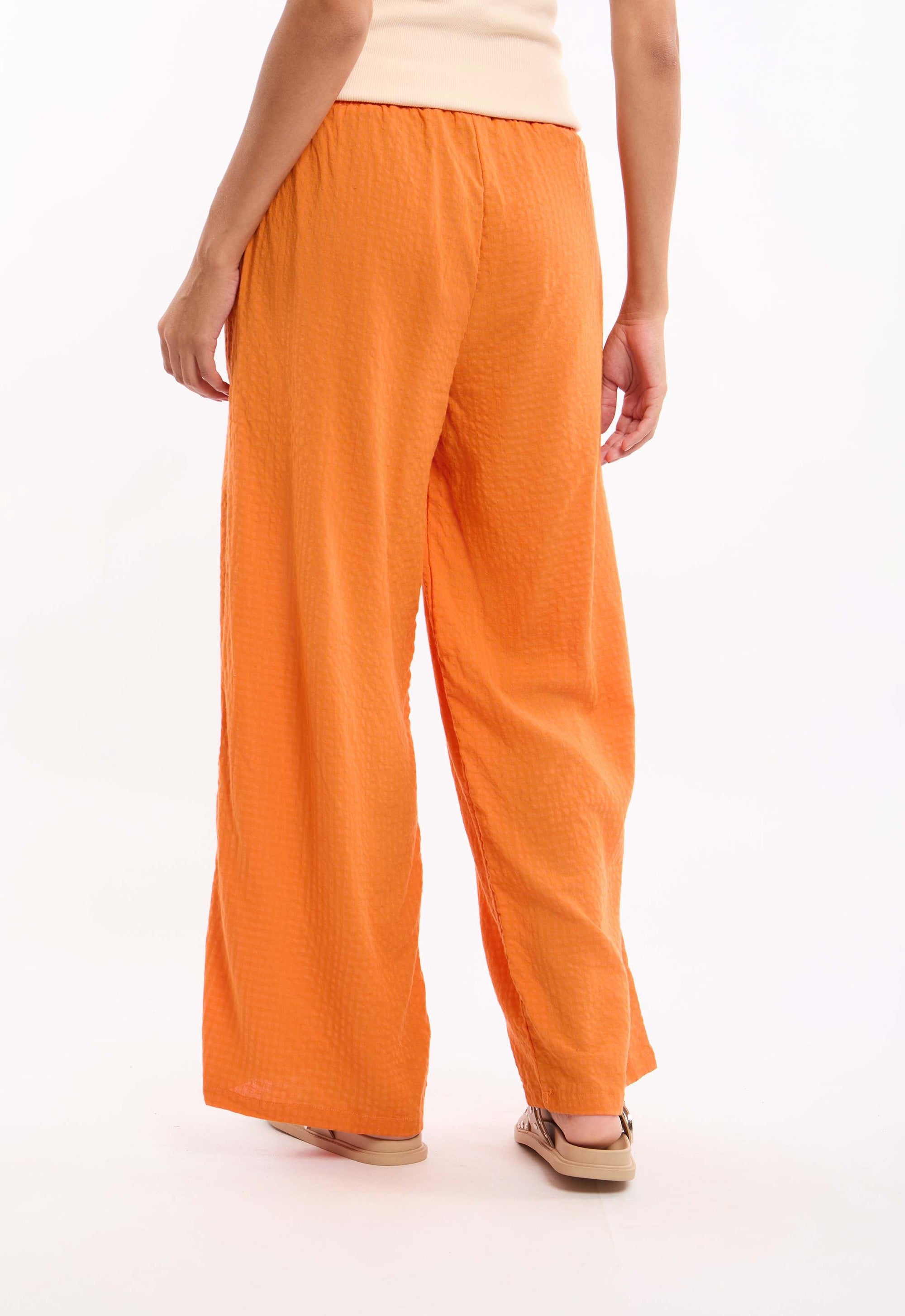 Cotton-Viscose Wide Leg Pants
