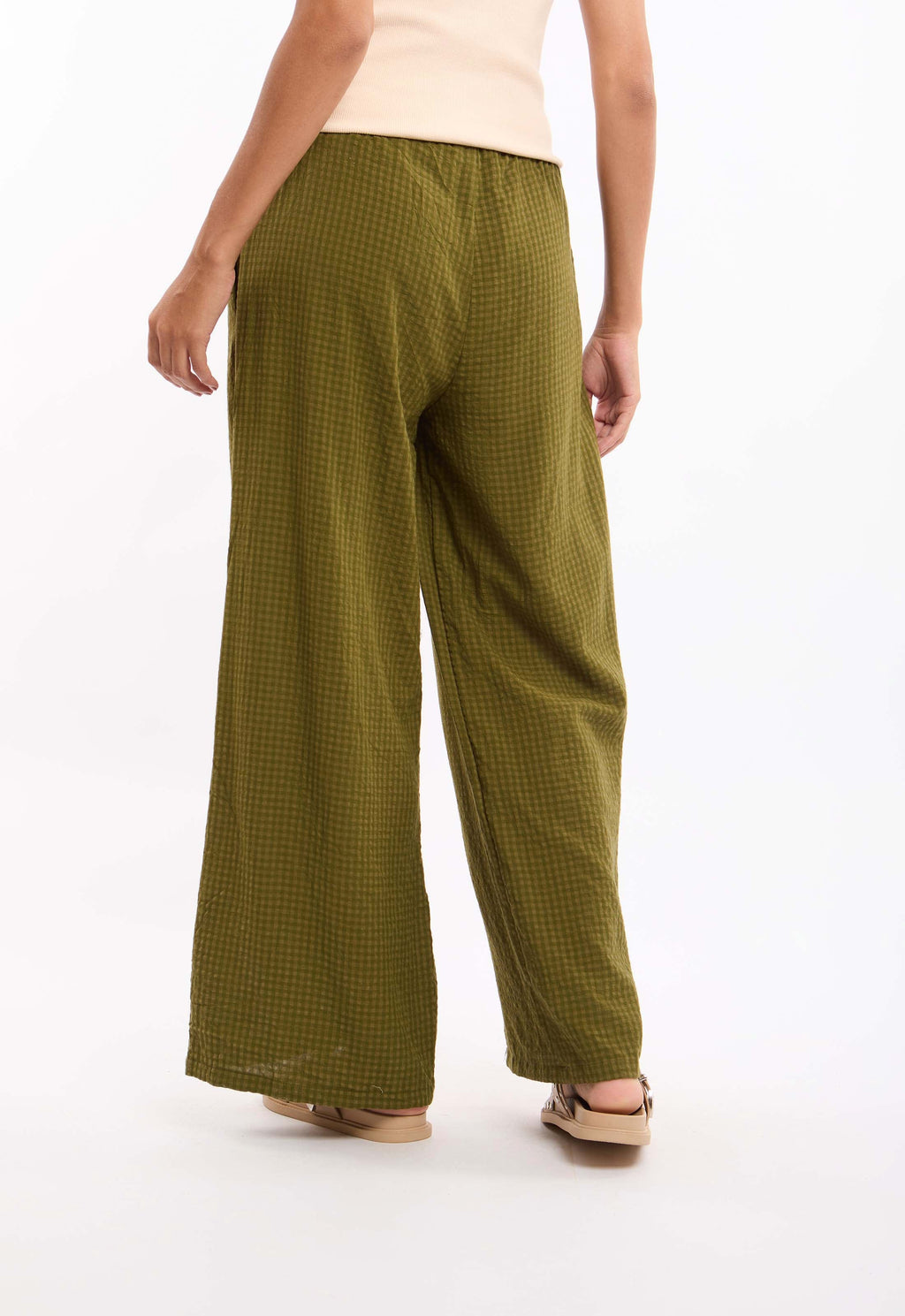 Cotton-Viscose Wide Leg Pants