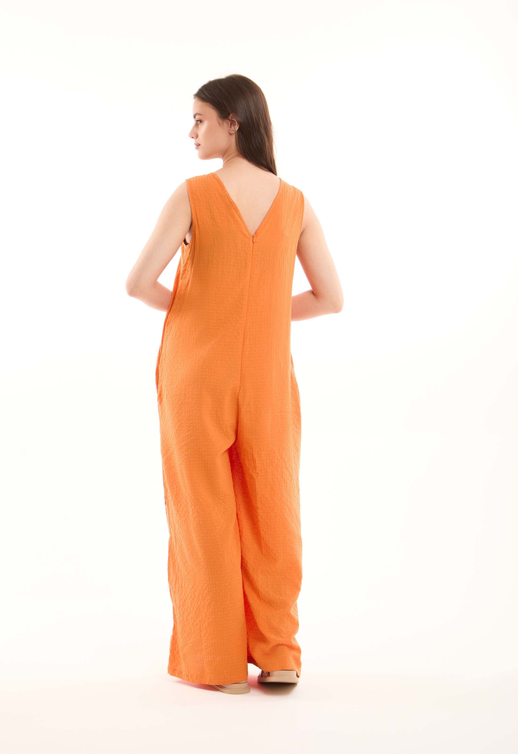 Sleeveless Textured Summer Loose Jumsuit