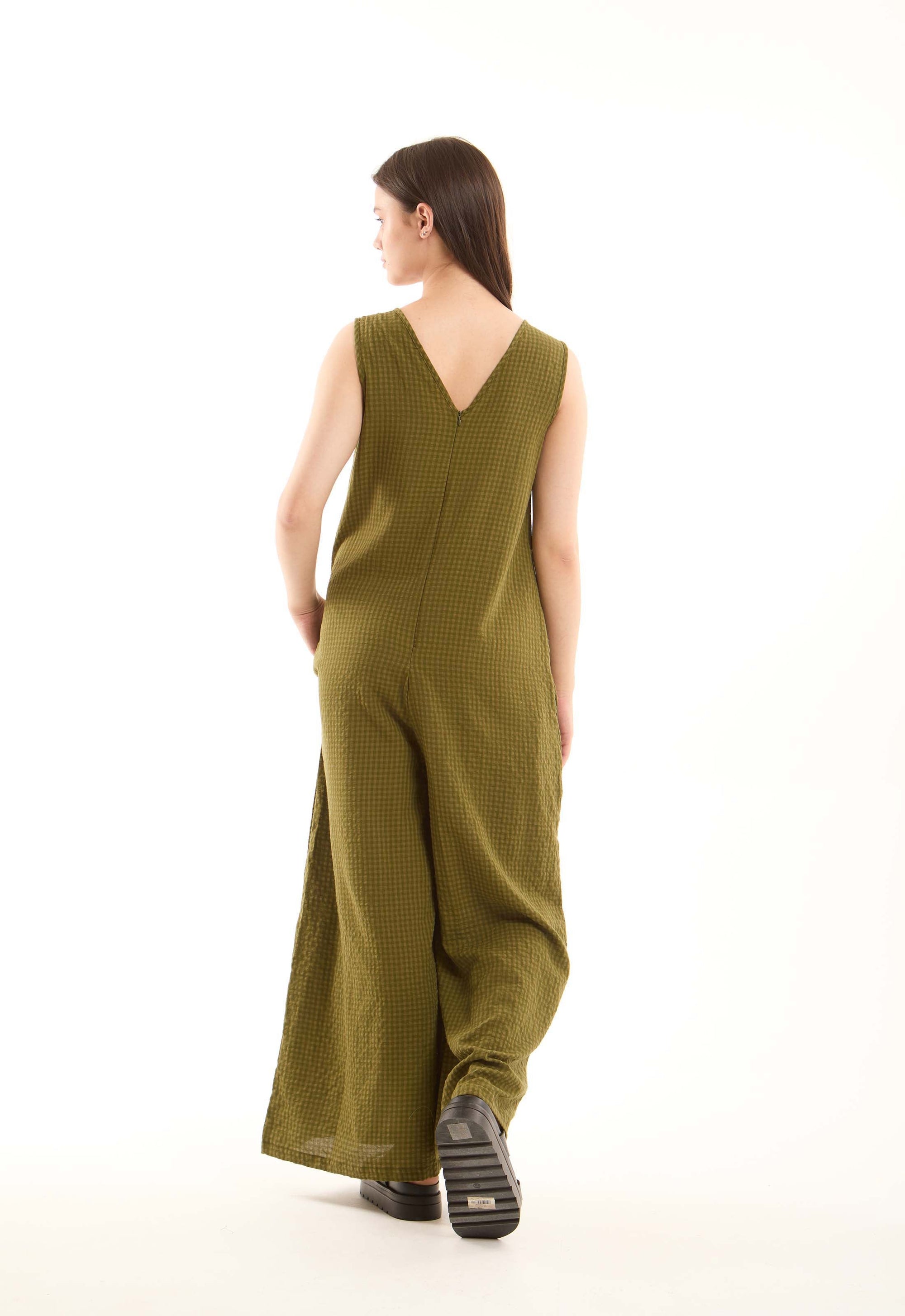 Sleeveless Textured Summer Loose Jumsuit