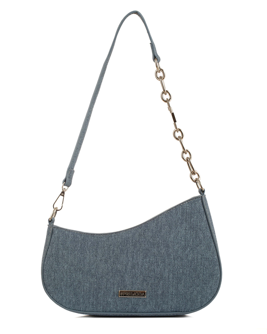 Chain with Leather Strap Shoulder-Bag