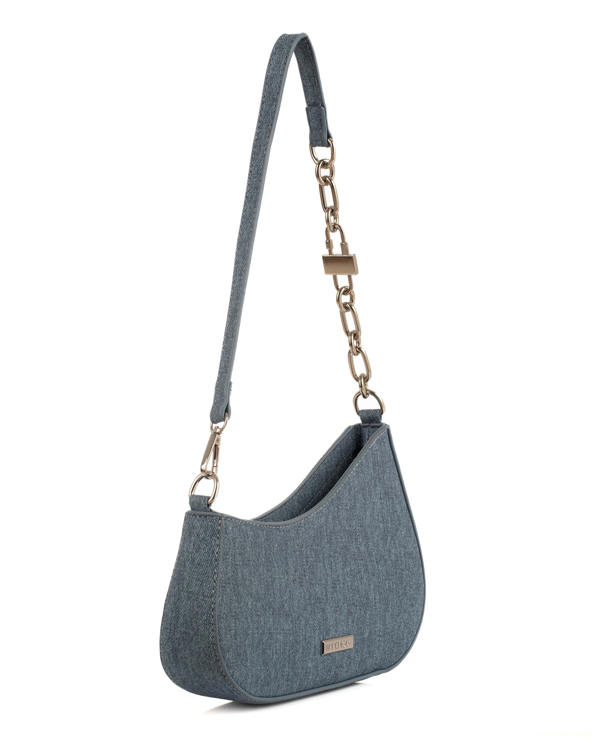 Chain with Leather Strap Shoulder-Bag