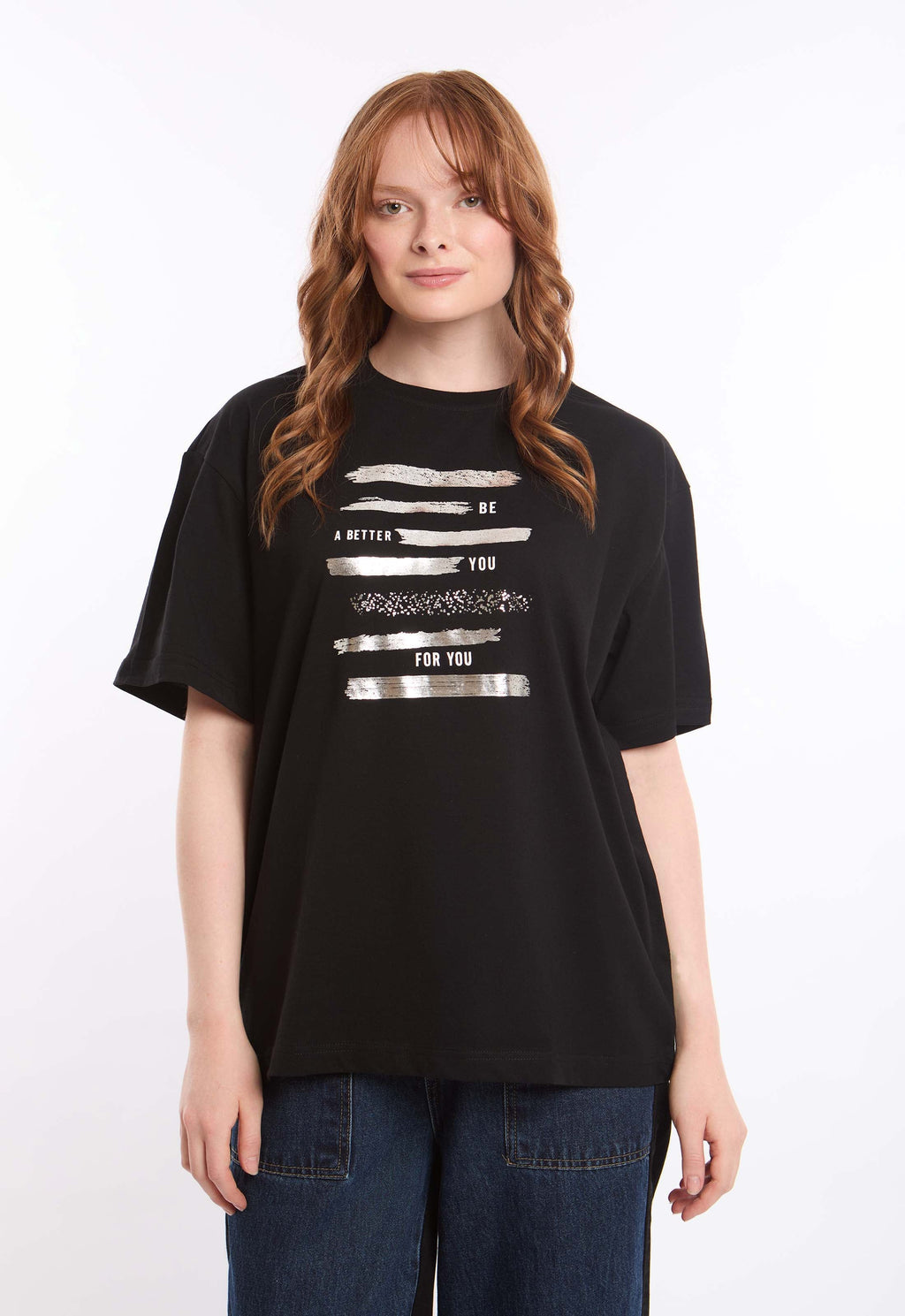 Shiny Print Relaxed Fit Tee