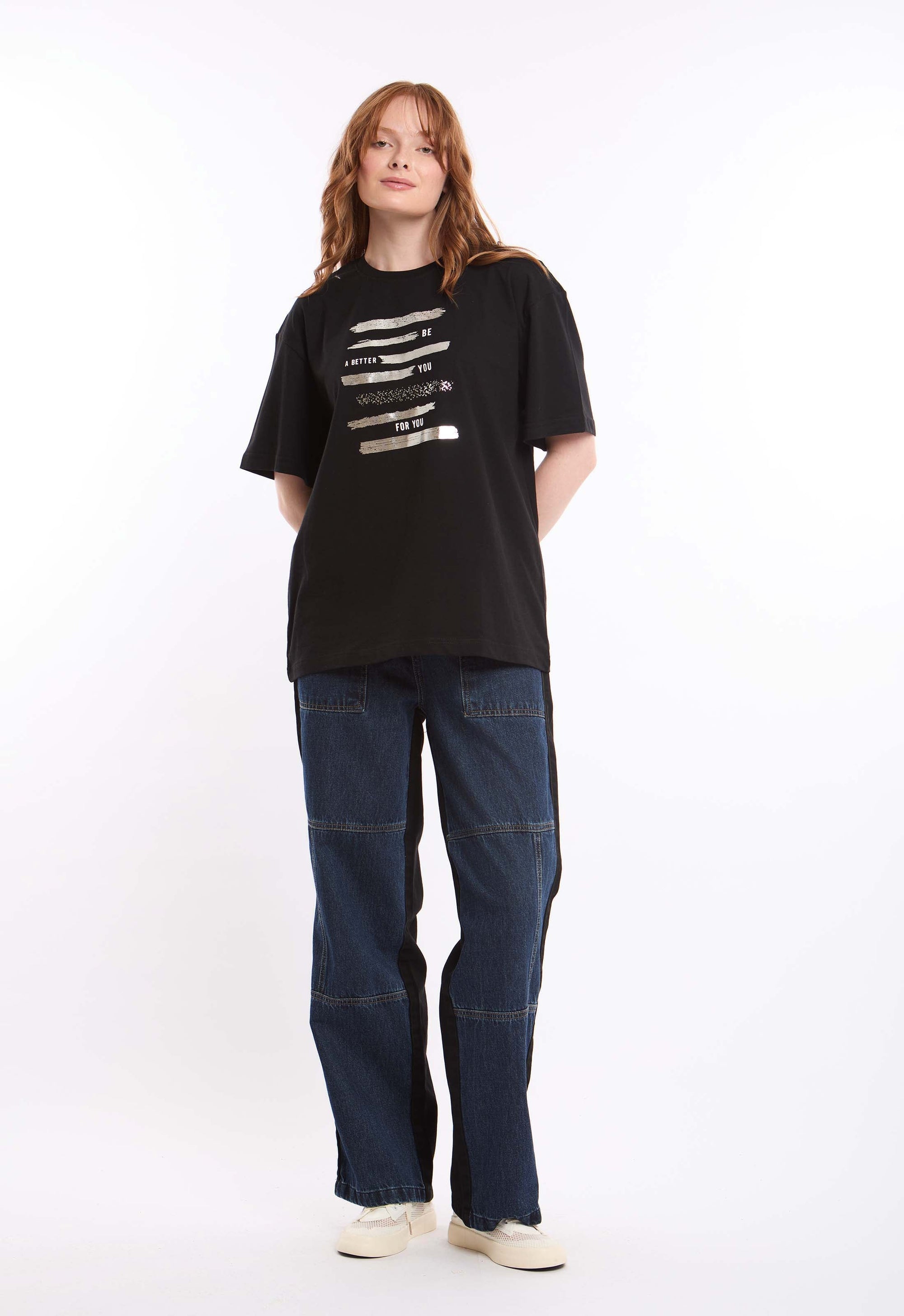 Shiny Print Relaxed Fit Tee