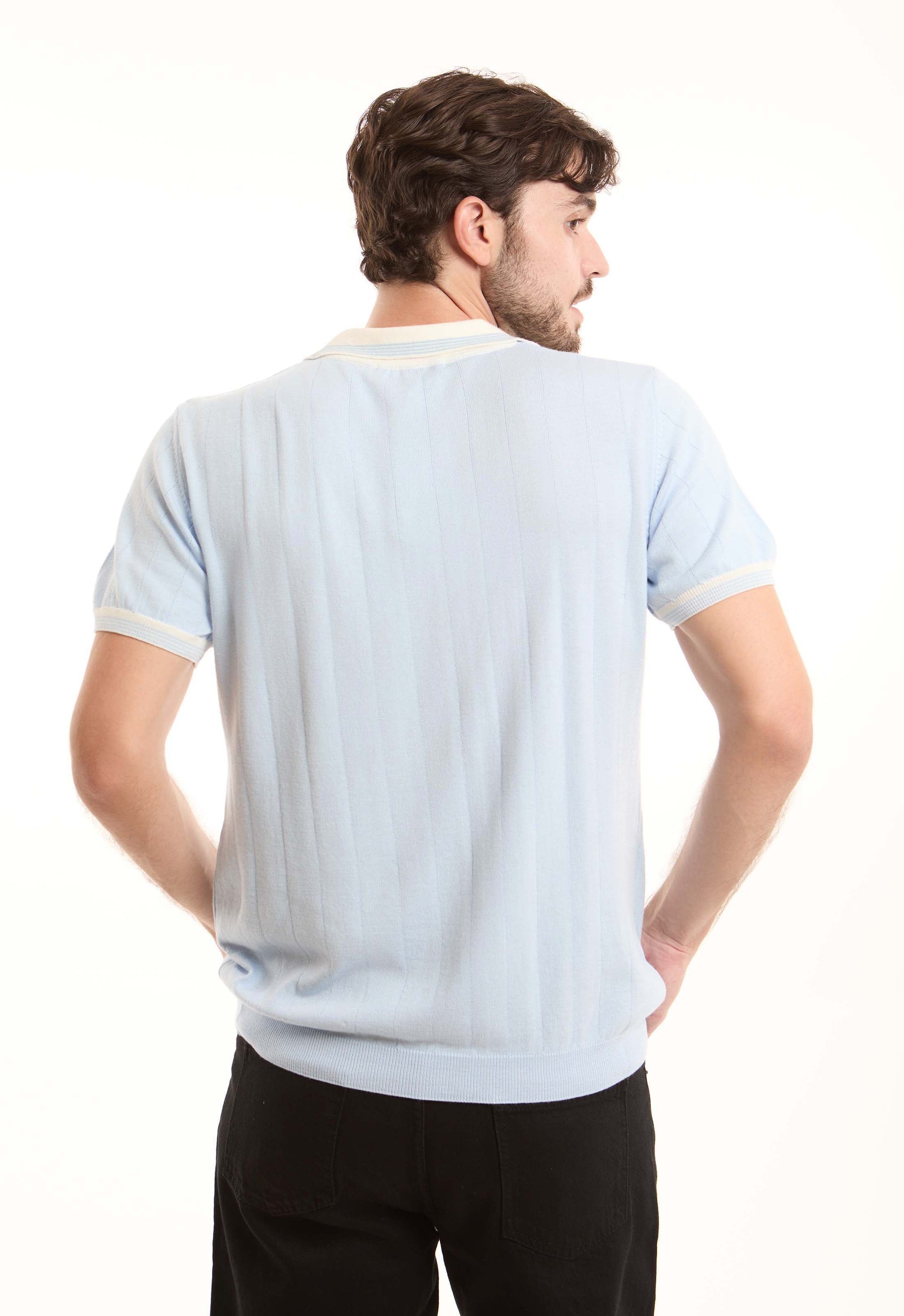 Open V-Neck Comfy Polo Shirt