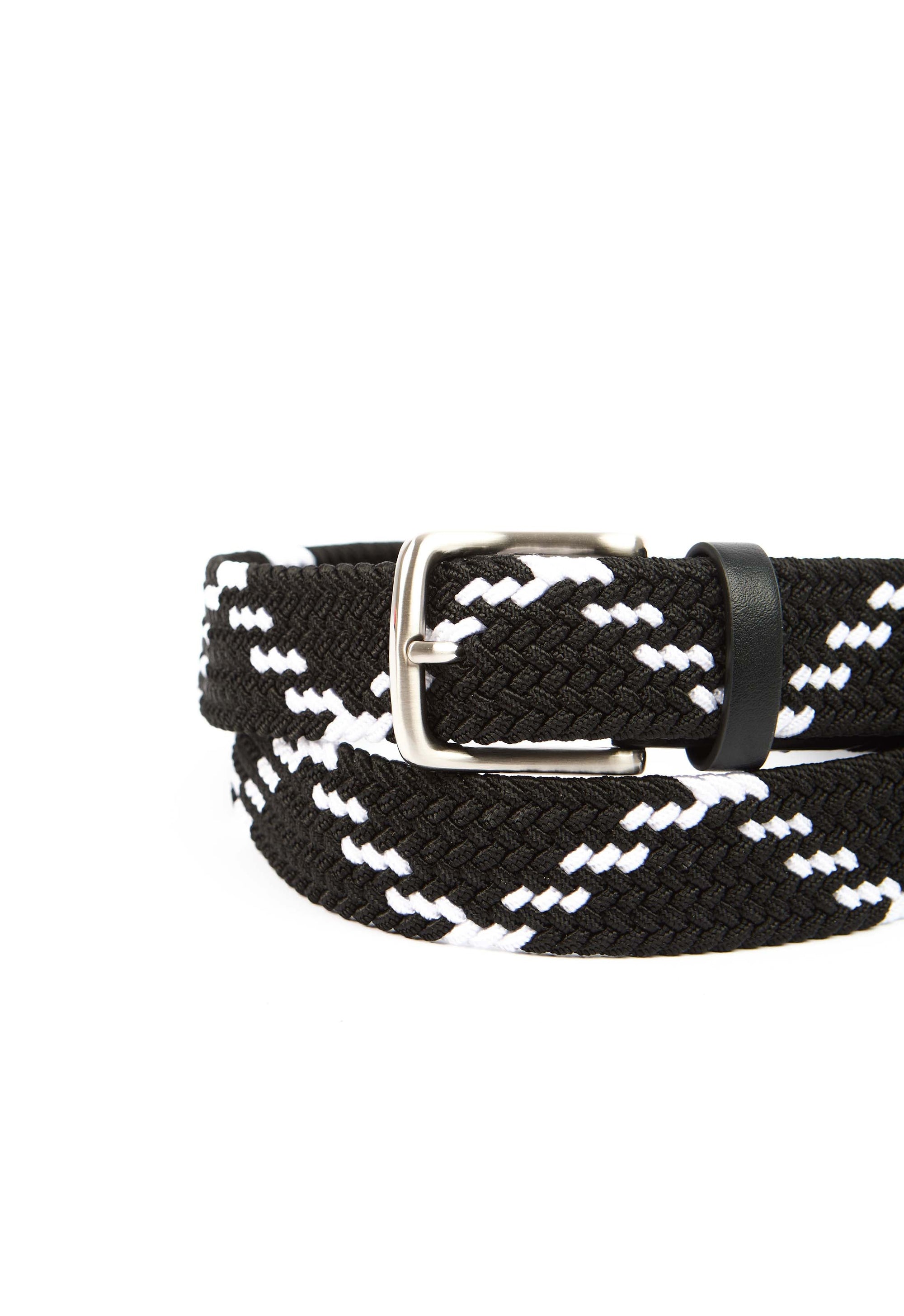 Braided Contrast Stretch Belt