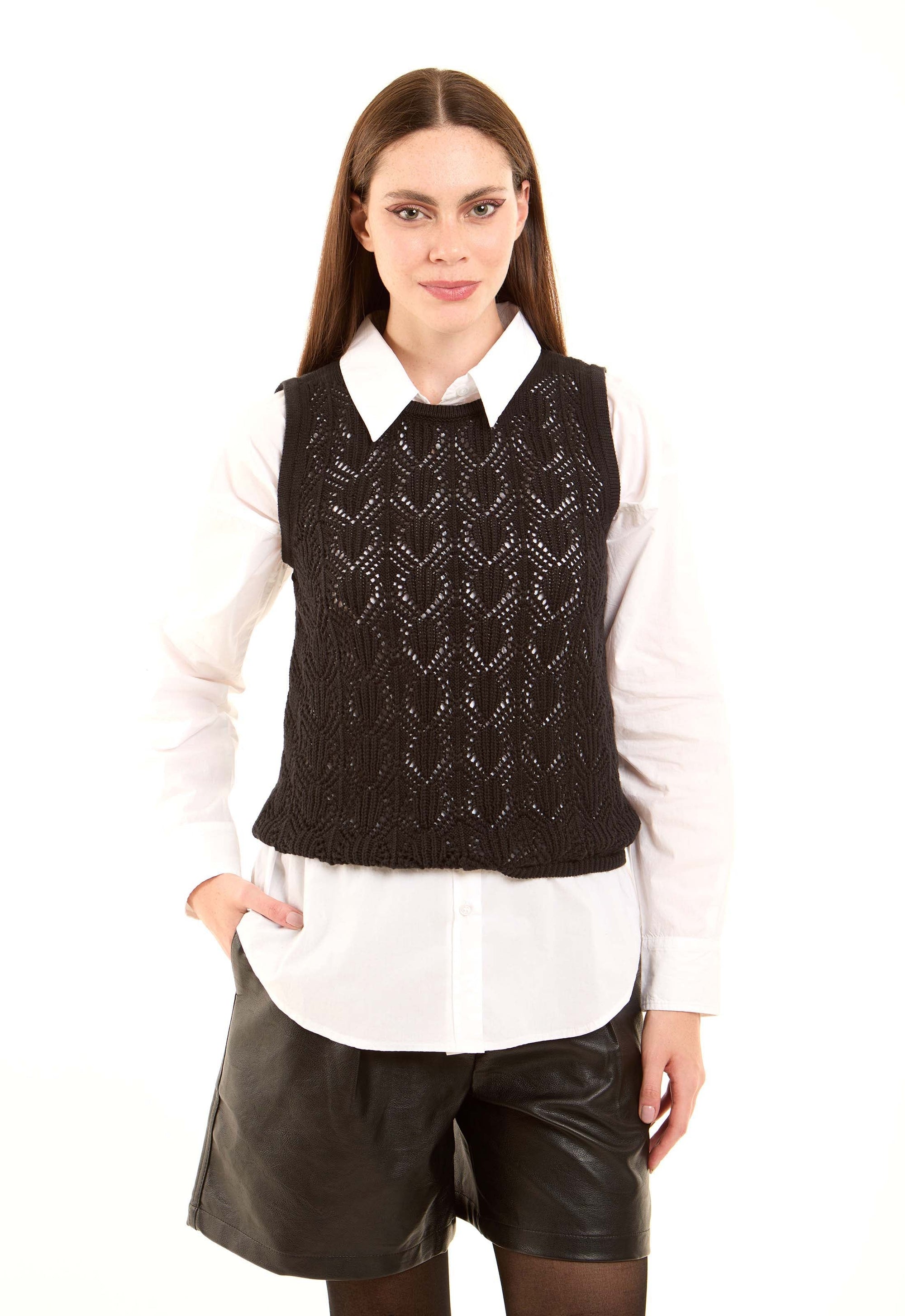 Sleeveless Slip On Knitted Vest