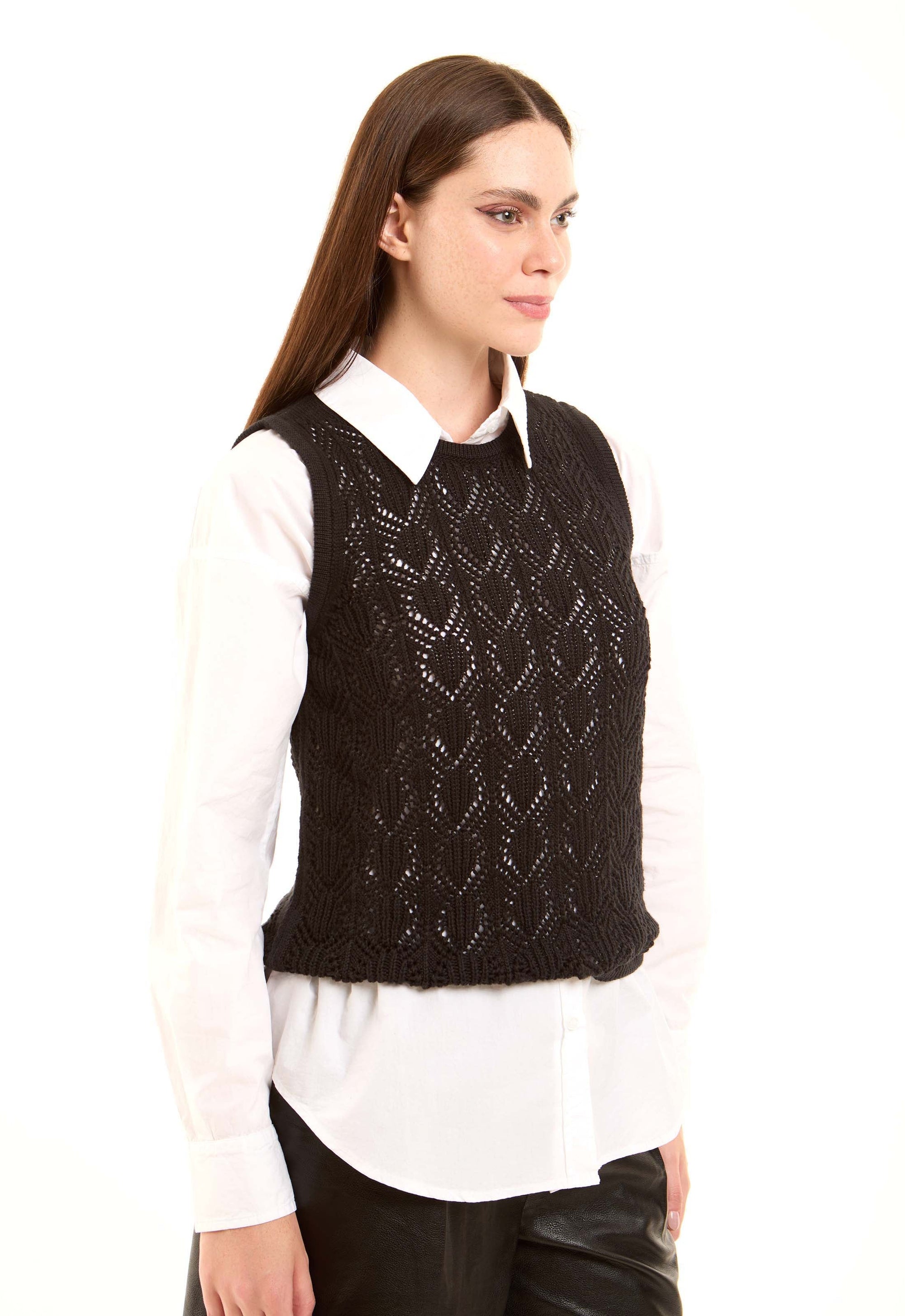 Sleeveless Slip On Knitted Vest