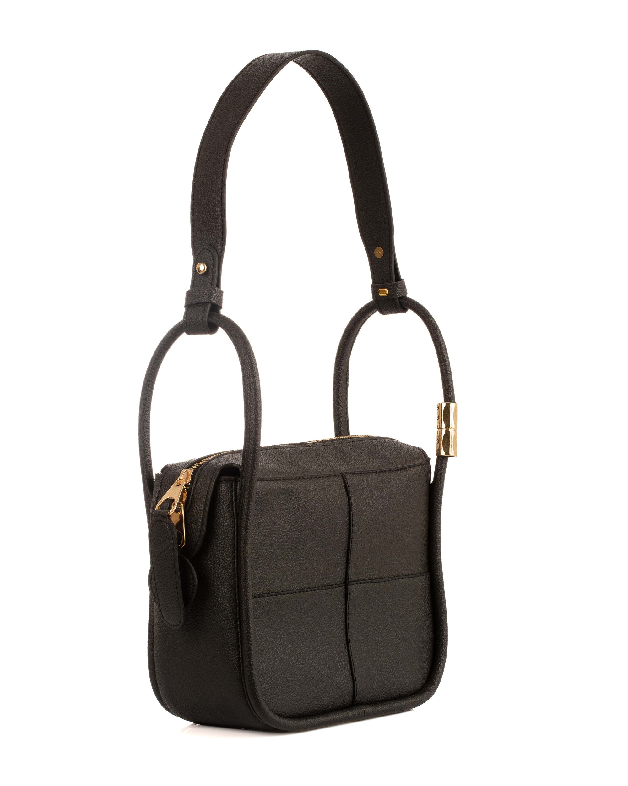 Stitched Squares Textured Shoulder-Bag