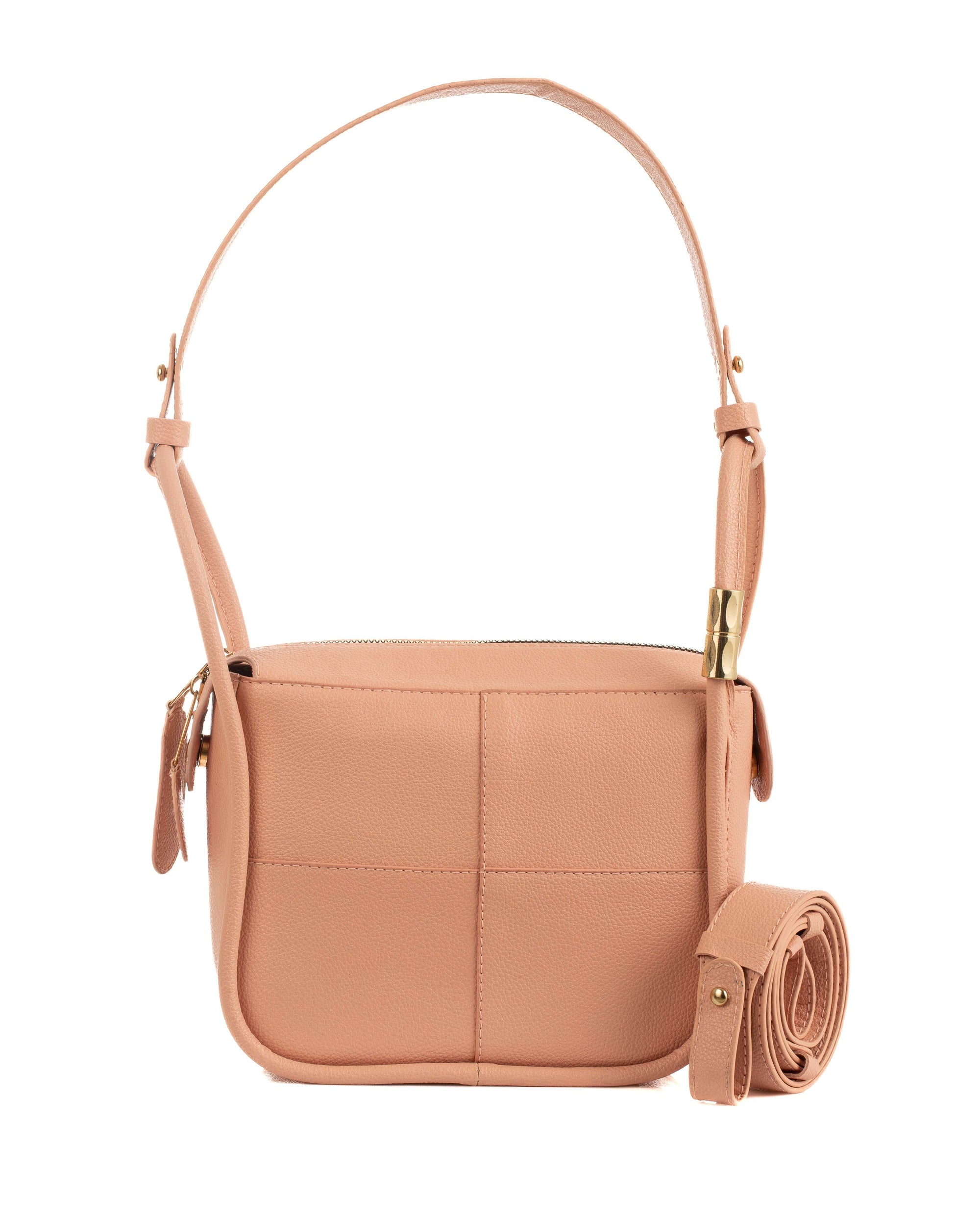 Stitched Squares Textured Shoulder-Bag