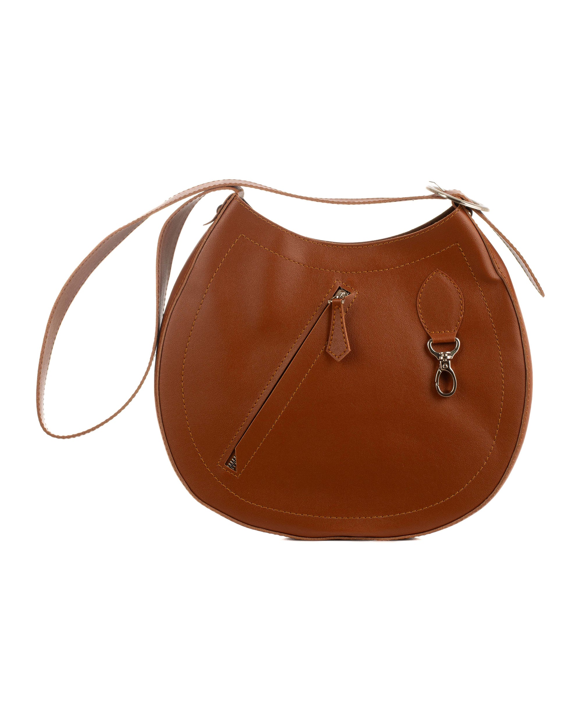 Minimal Stylish Shoulder-Bag with Decorative Keychain