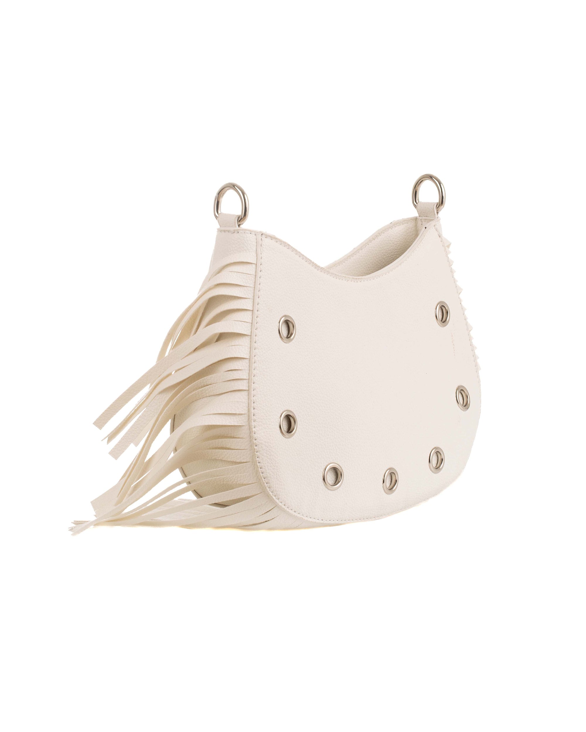 Decorative Metal Drommet & Fringes Shoulder-Bag