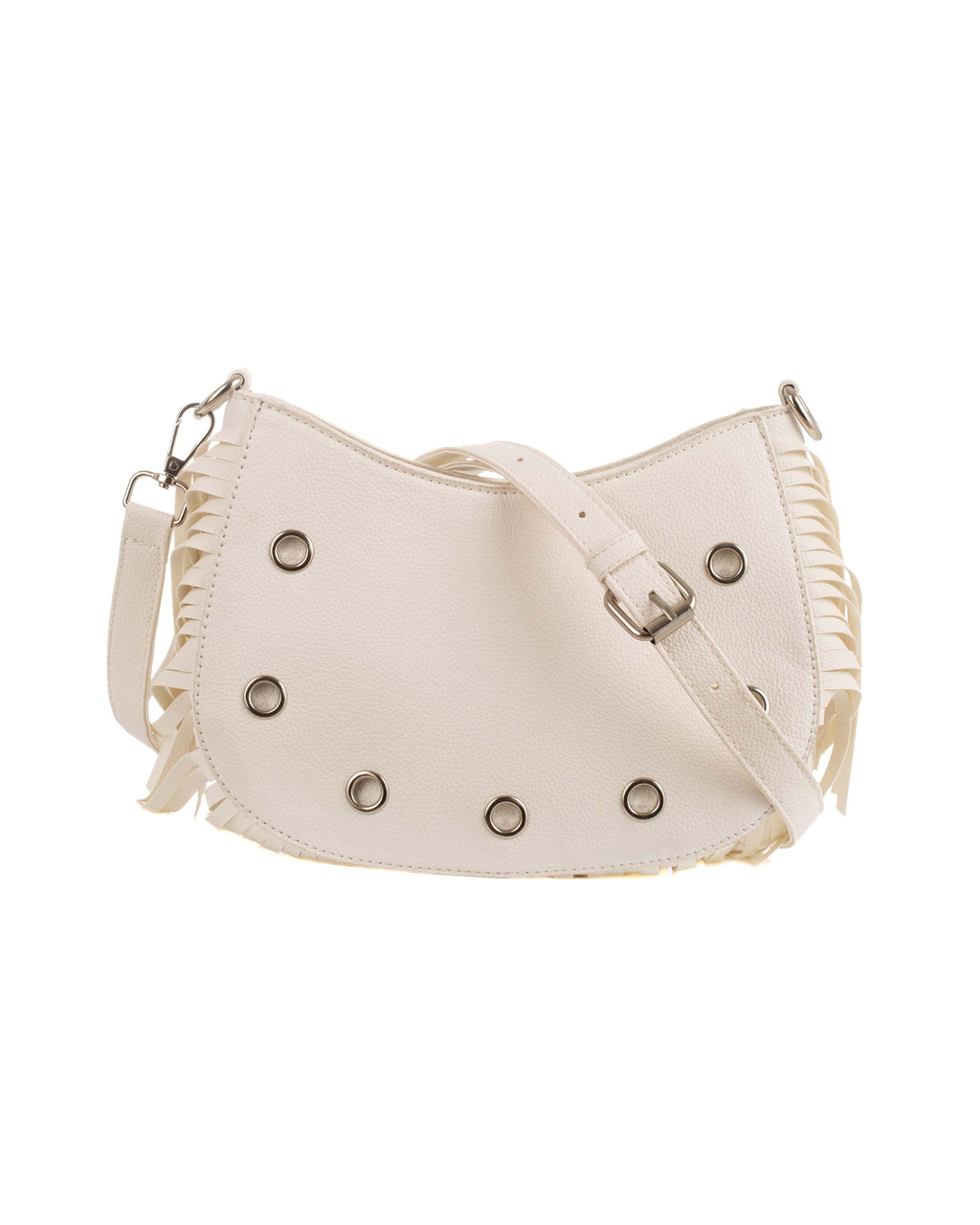 Decorative Metal Drommet & Fringes Shoulder-Bag