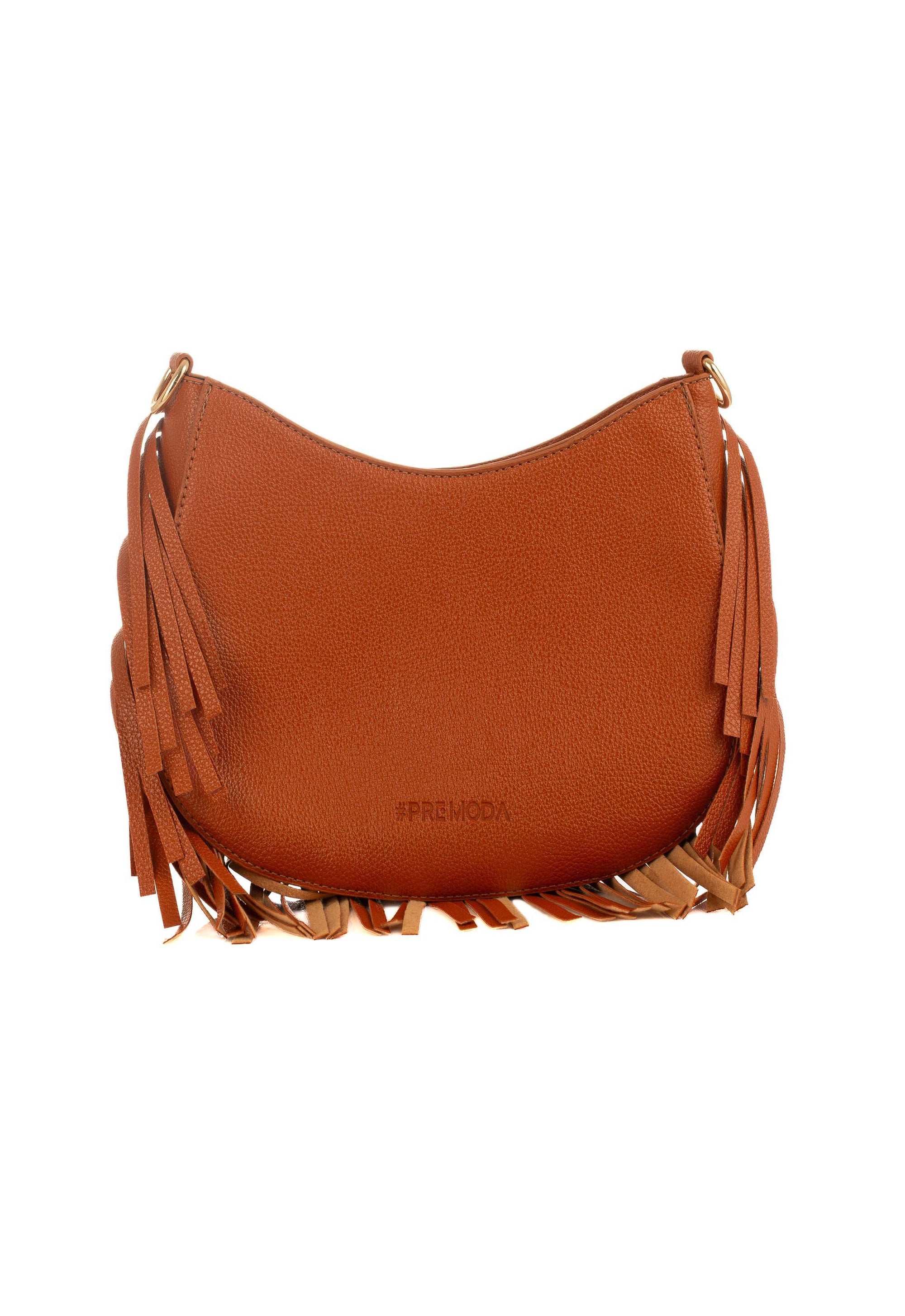 Decorative Metal Drommet & Fringes Shoulder-Bag