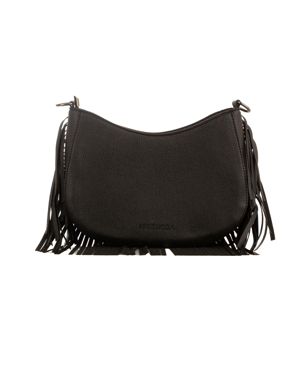 Decorative Metal Drommet & Fringes Shoulder-Bag
