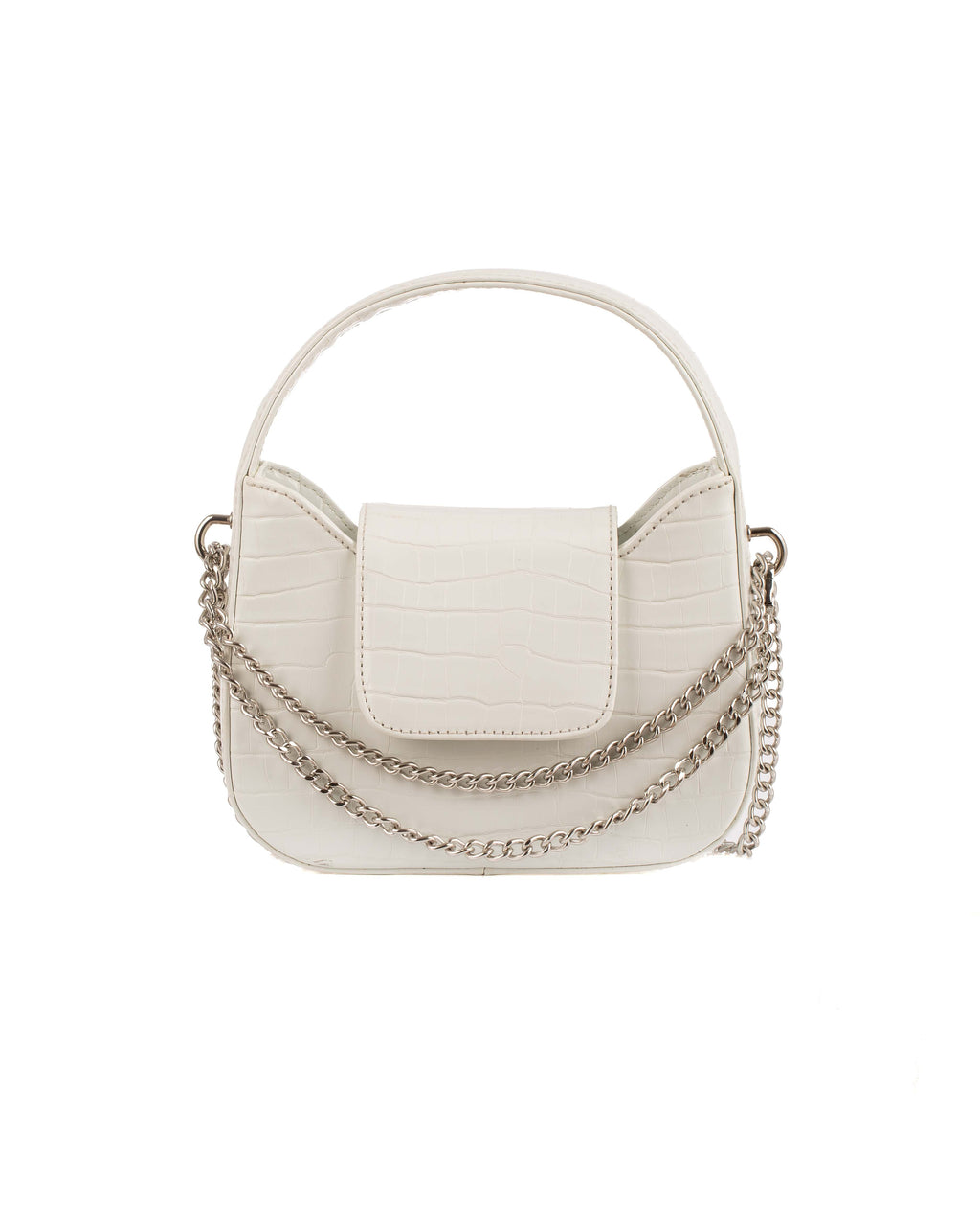 Chain Strap Croc Shoulder-Bag