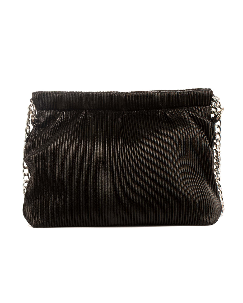 Elegant Striped Leather Chain Shoulder-Bag