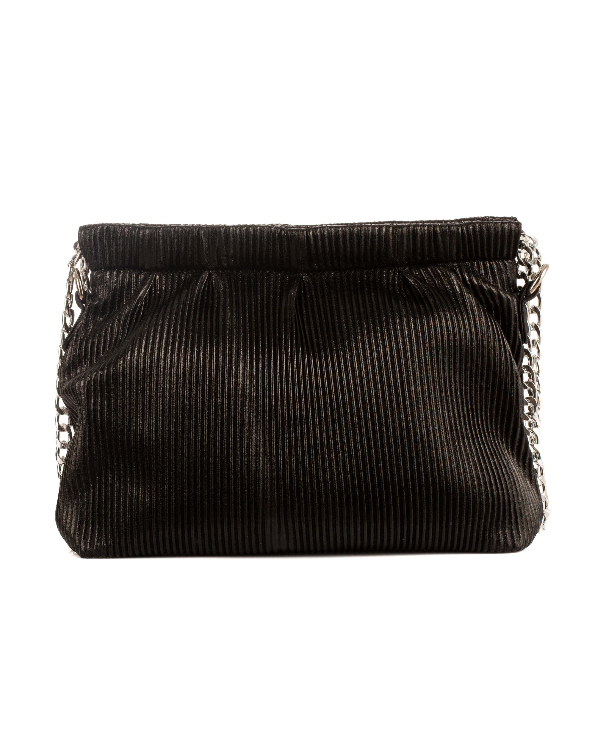 Elegant Striped Leather Chain Shoulder-Bag