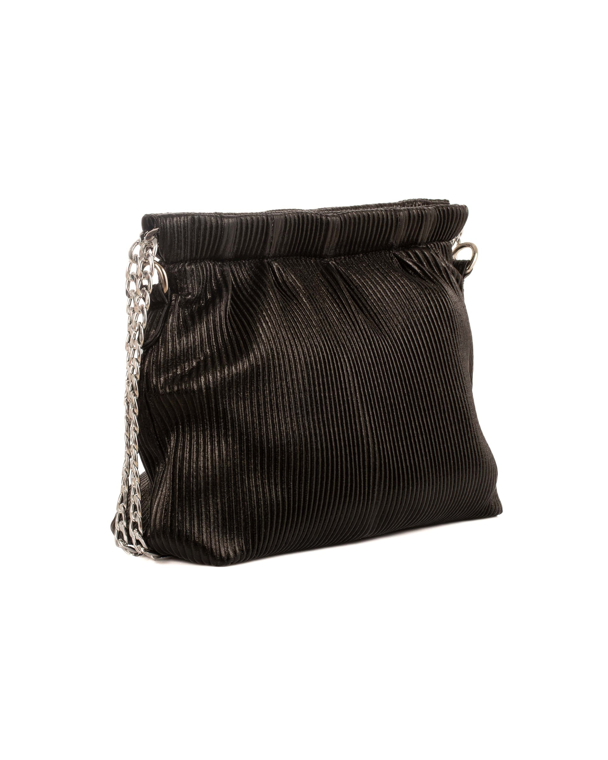 Elegant Striped Leather Chain Shoulder-Bag