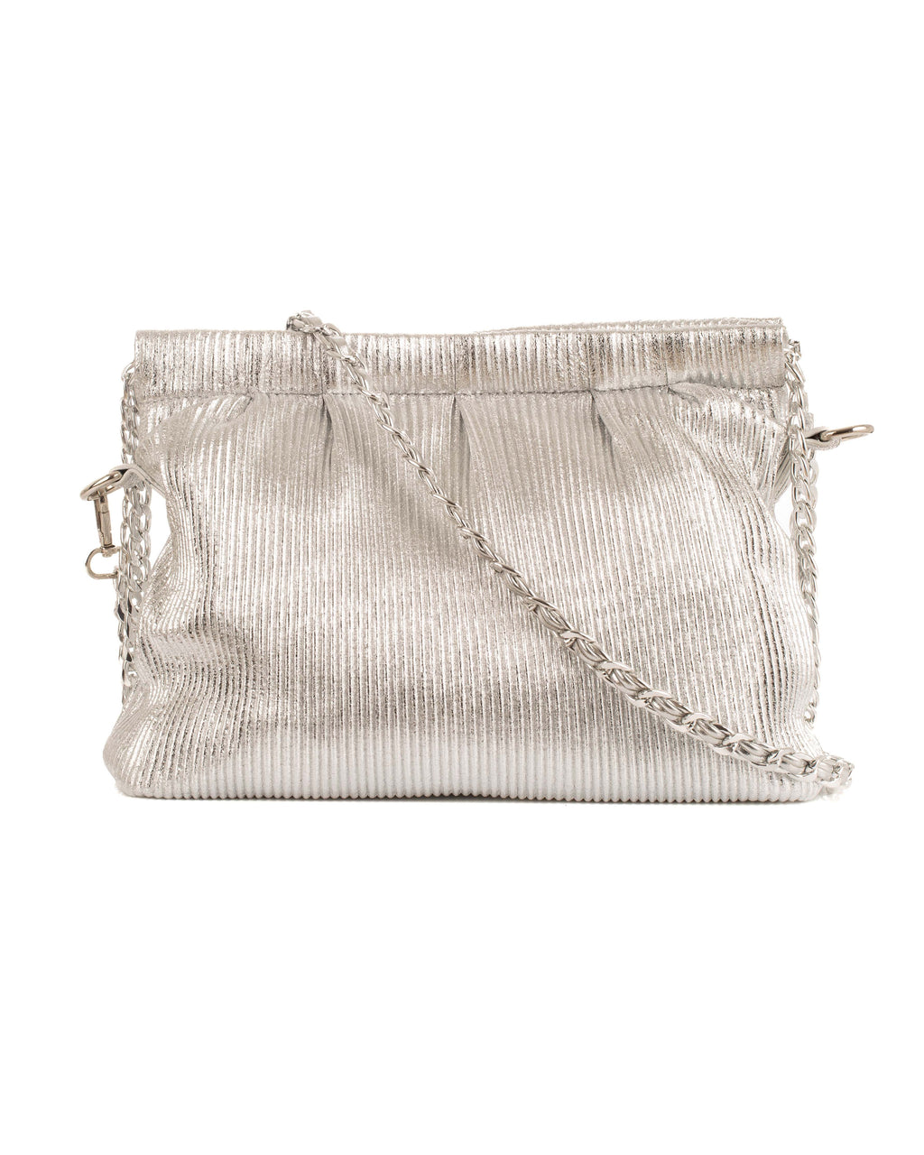 Elegant Striped Leather Chain Shoulder-Bag