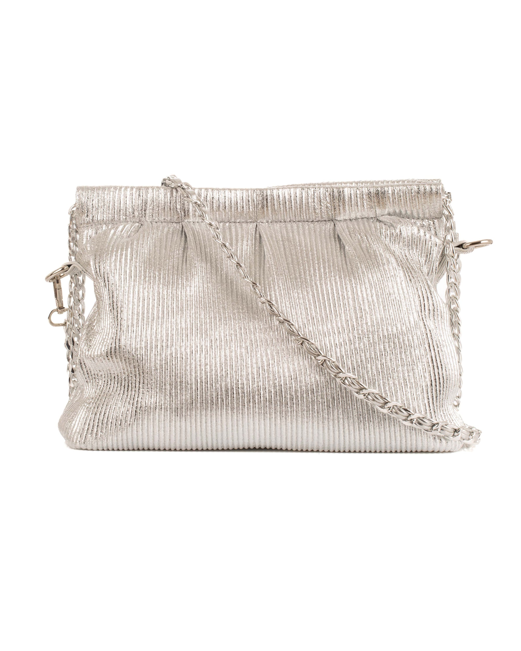Elegant Striped Leather Chain Shoulder-Bag