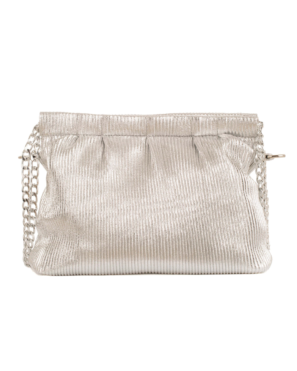 Elegant Striped Leather Chain Shoulder-Bag