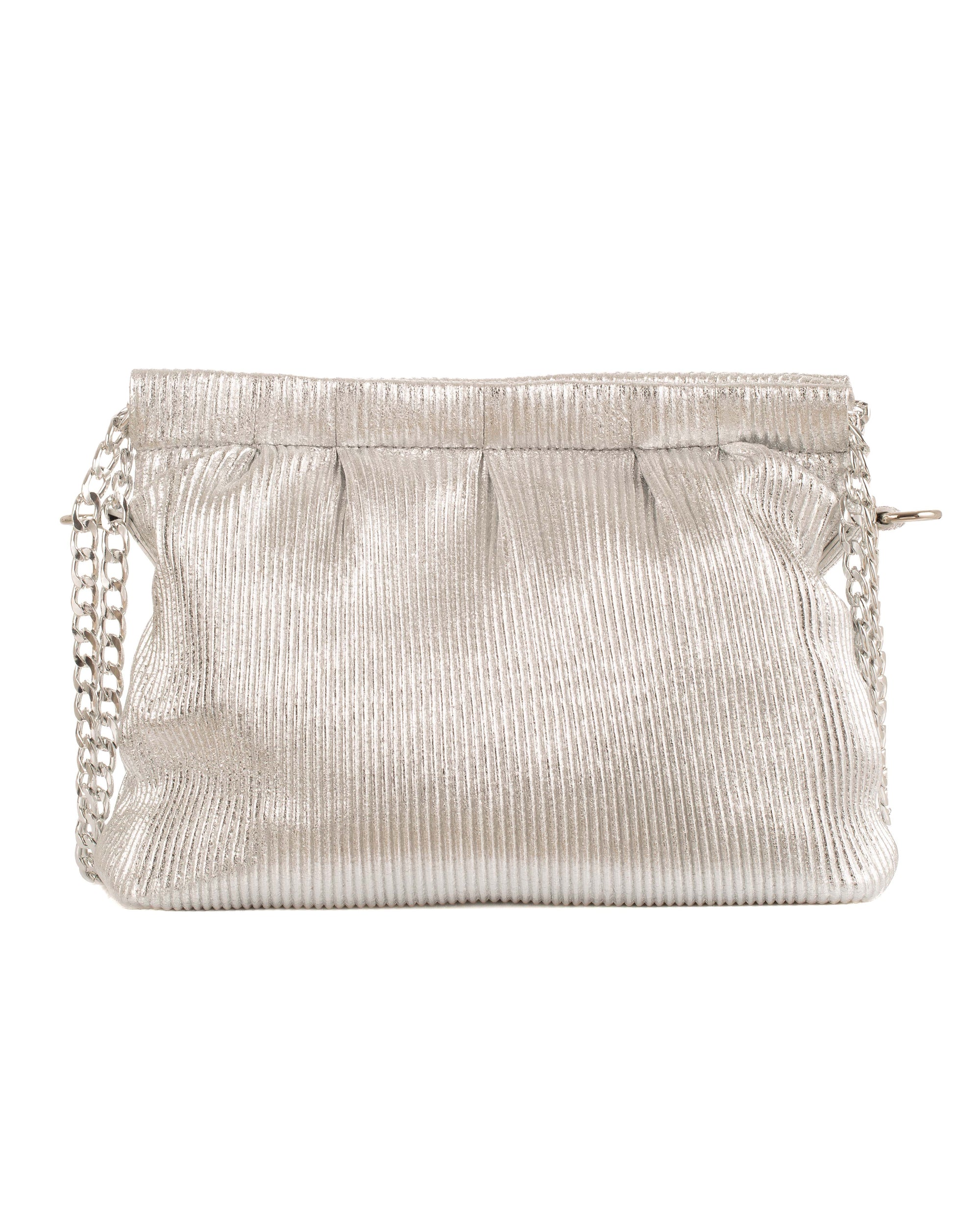 Elegant Striped Leather Chain Shoulder-Bag