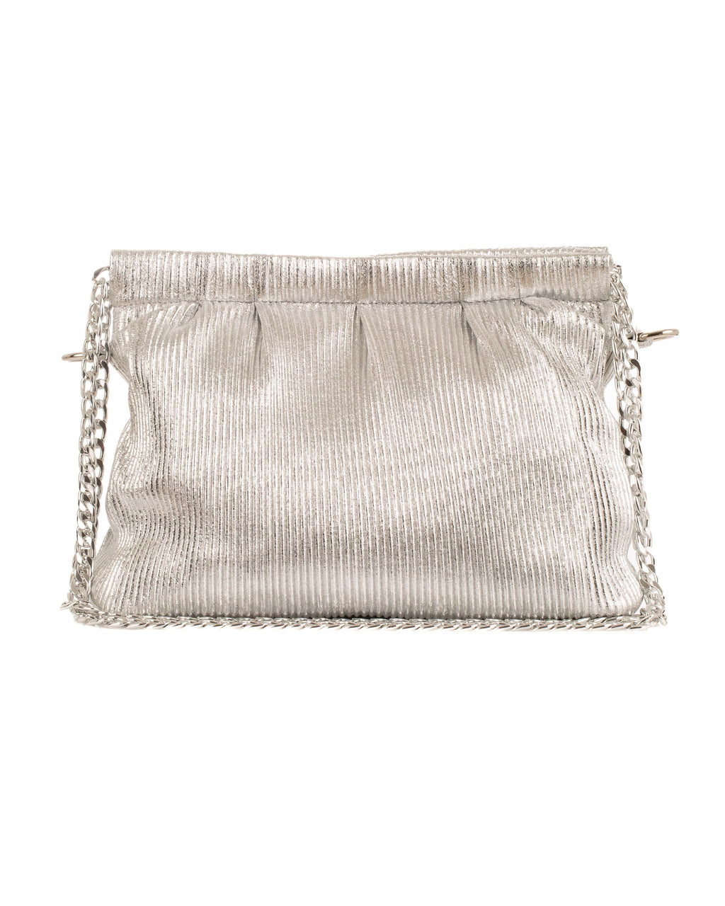 Elegant Striped Leather Chain Shoulder-Bag