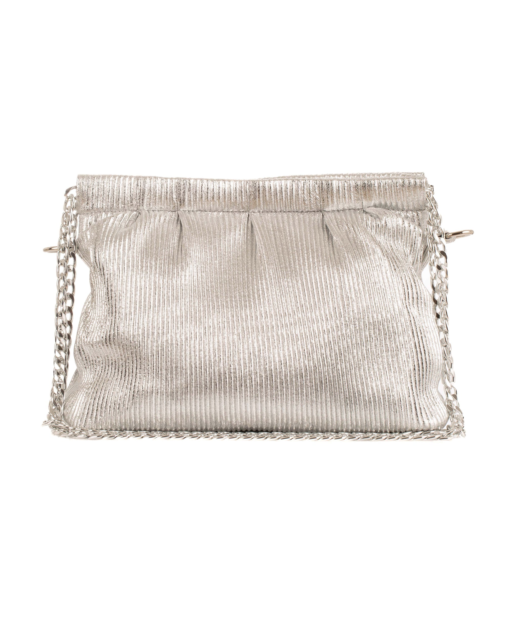 Elegant Striped Leather Chain Shoulder-Bag