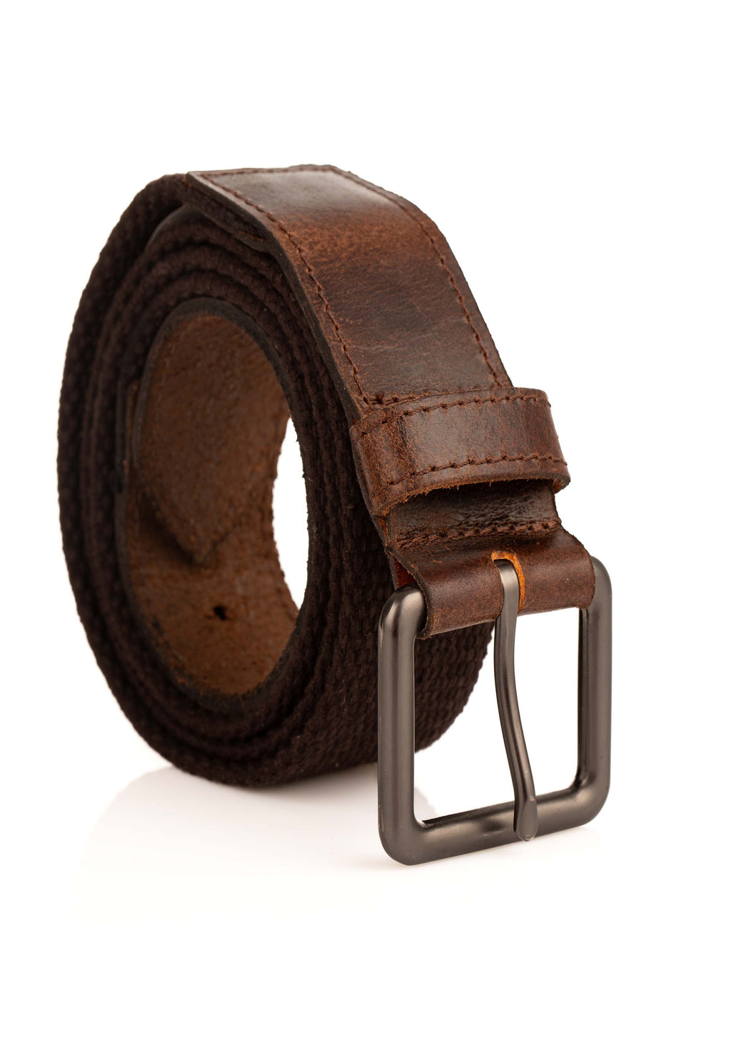 Genuine Leather & Fabric Belt