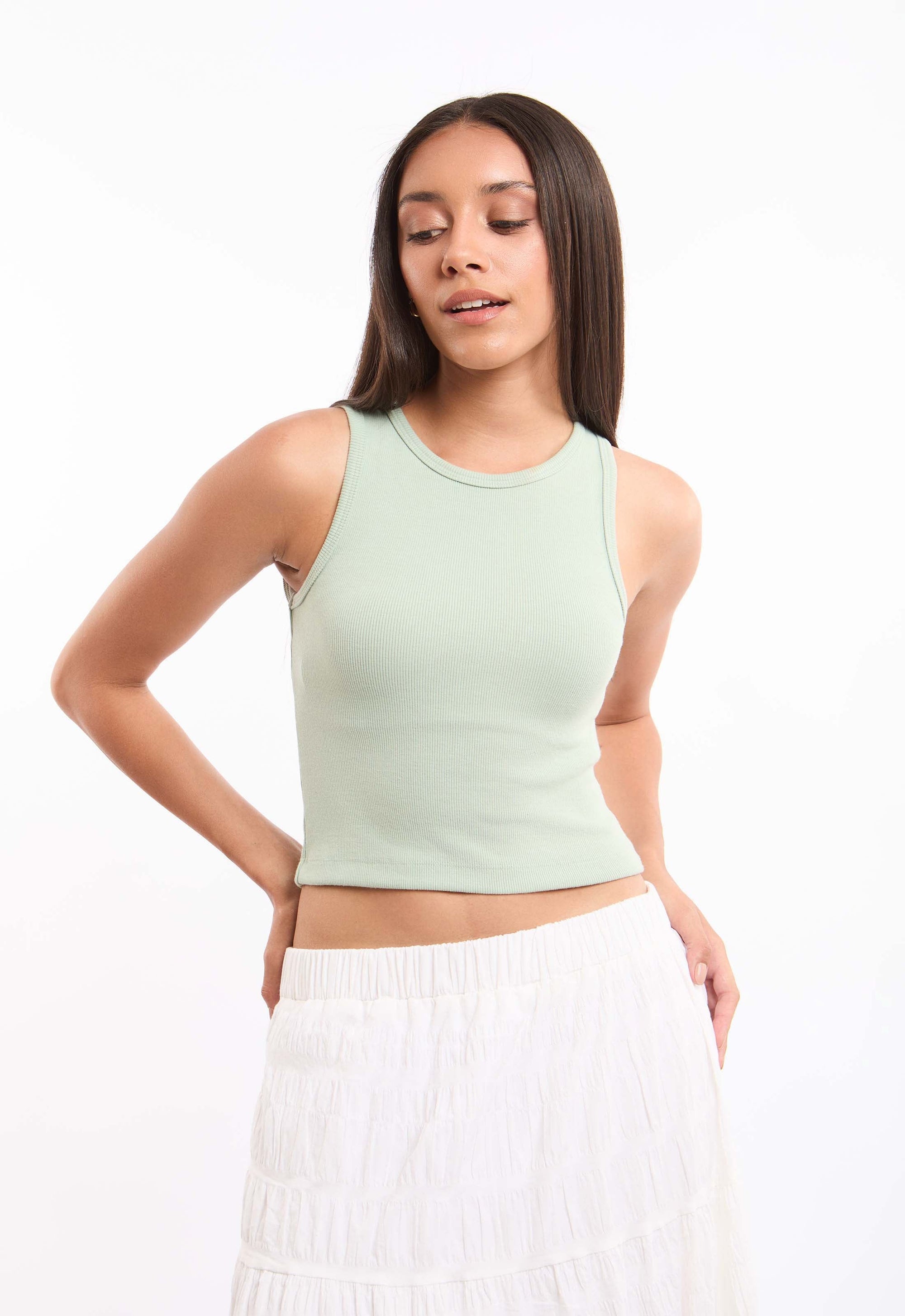 Slip On Cotton Short Basic Tank Top