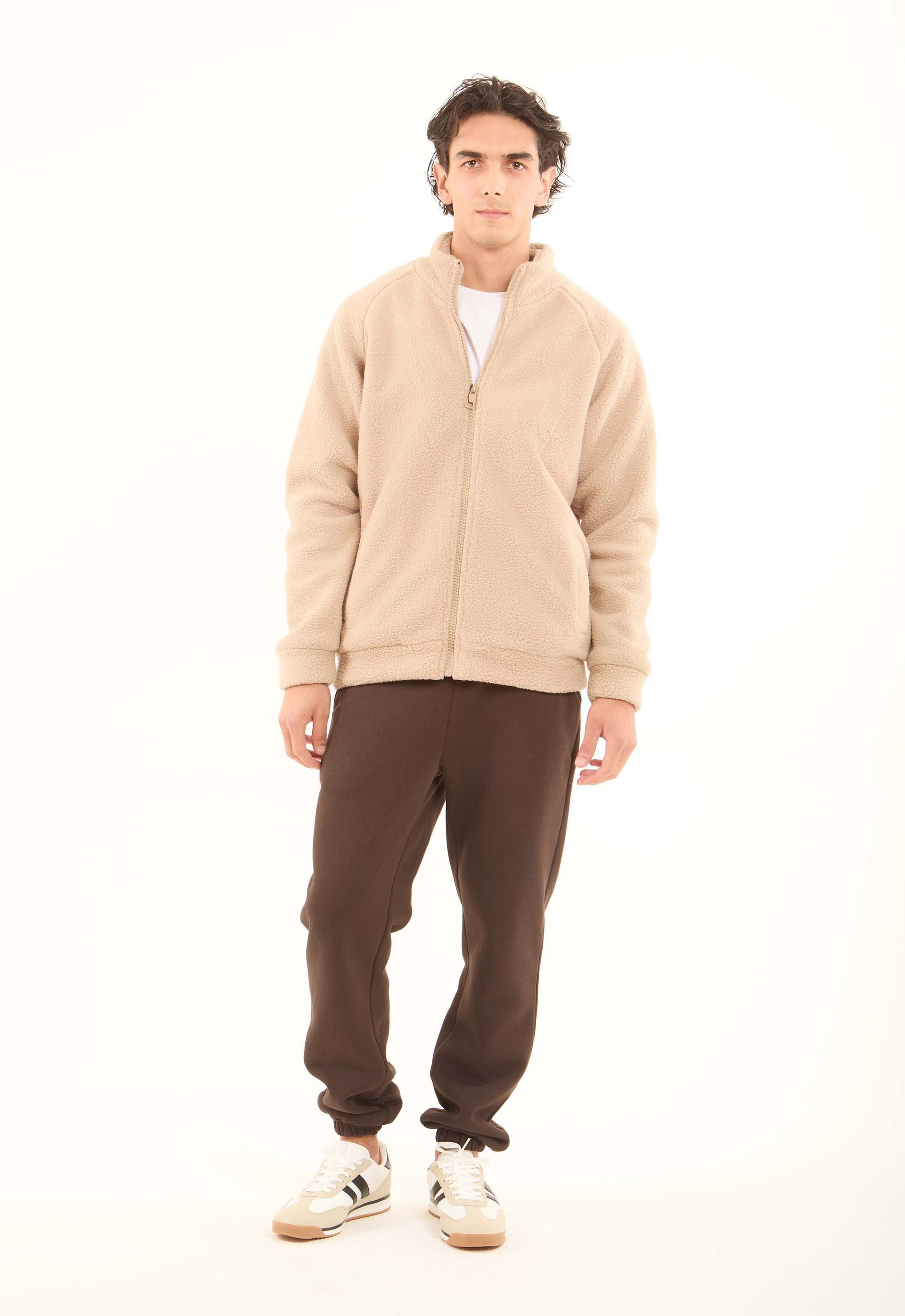Solid Slip On Melton Sweatpants with Hem