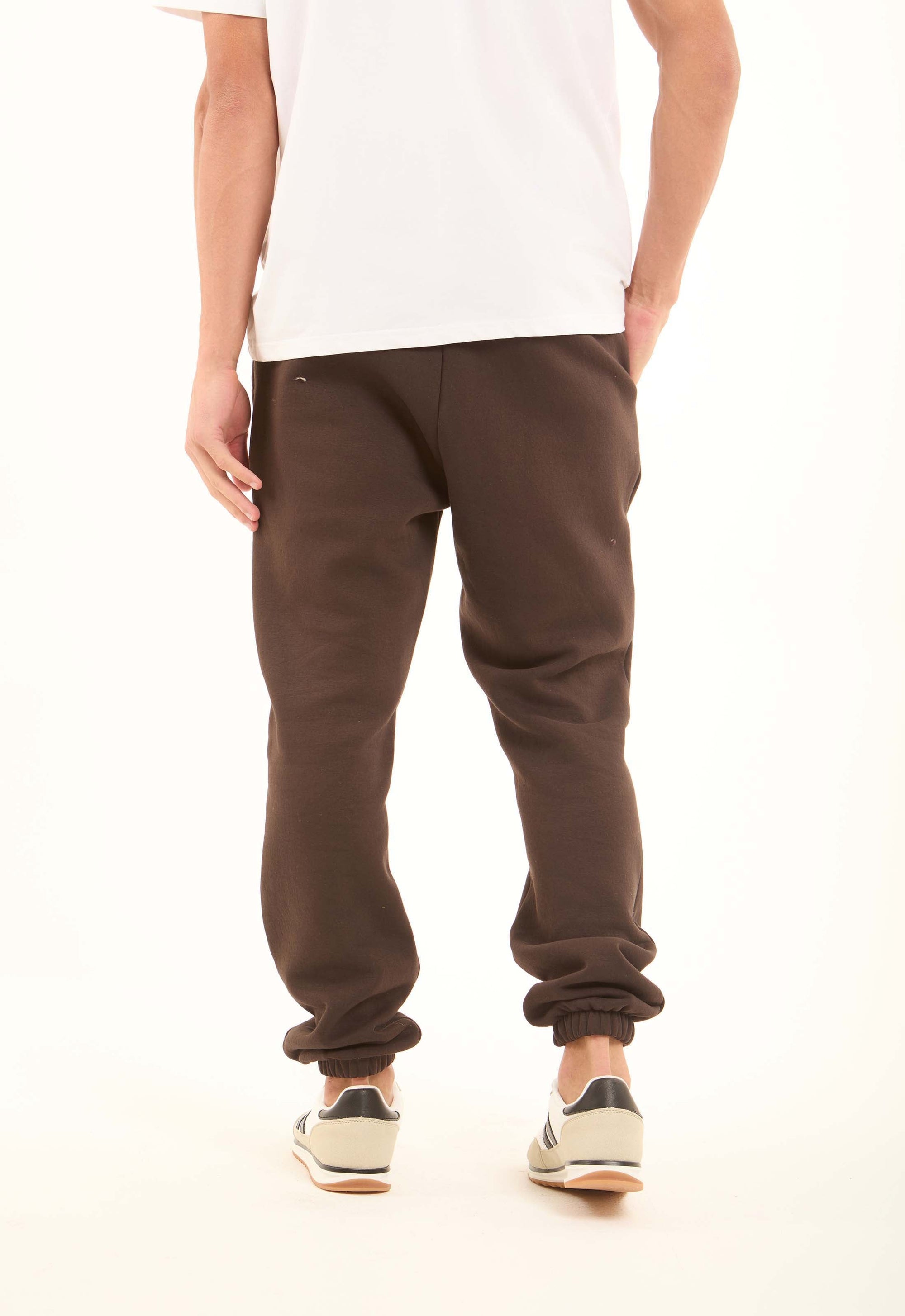Solid Slip On Melton Sweatpants with Hem