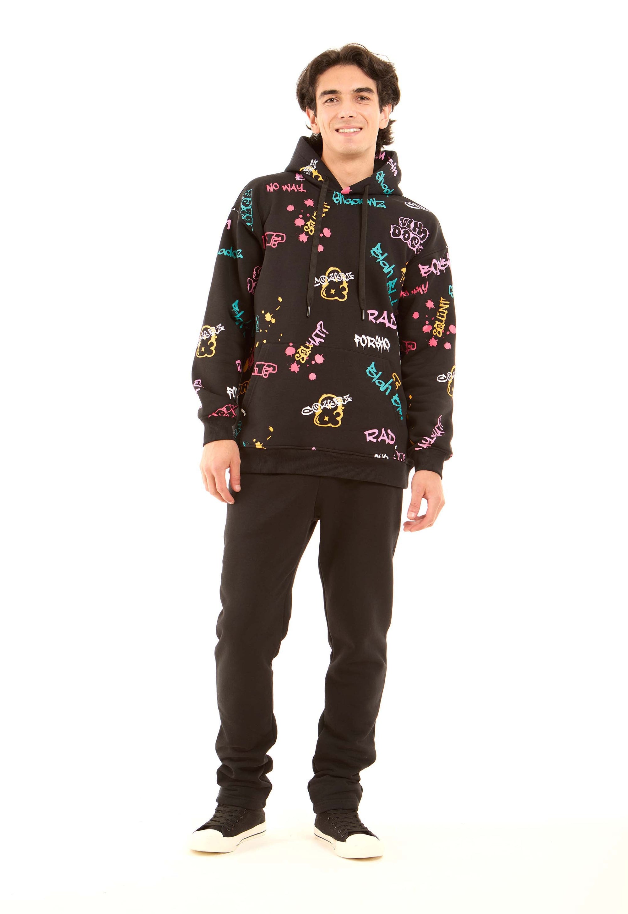 Solid Melton Pants with Elastic Waist