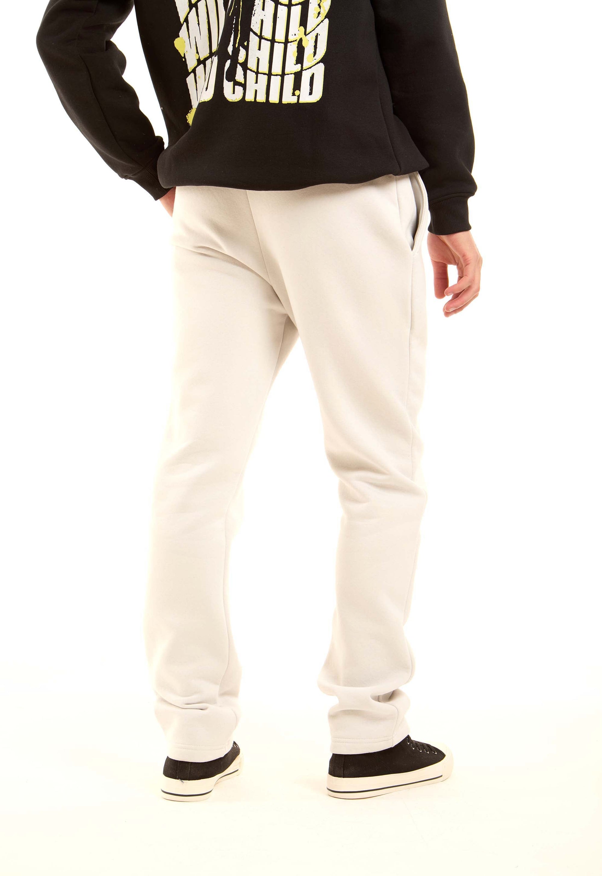 Solid Melton Pants with Elastic Waist