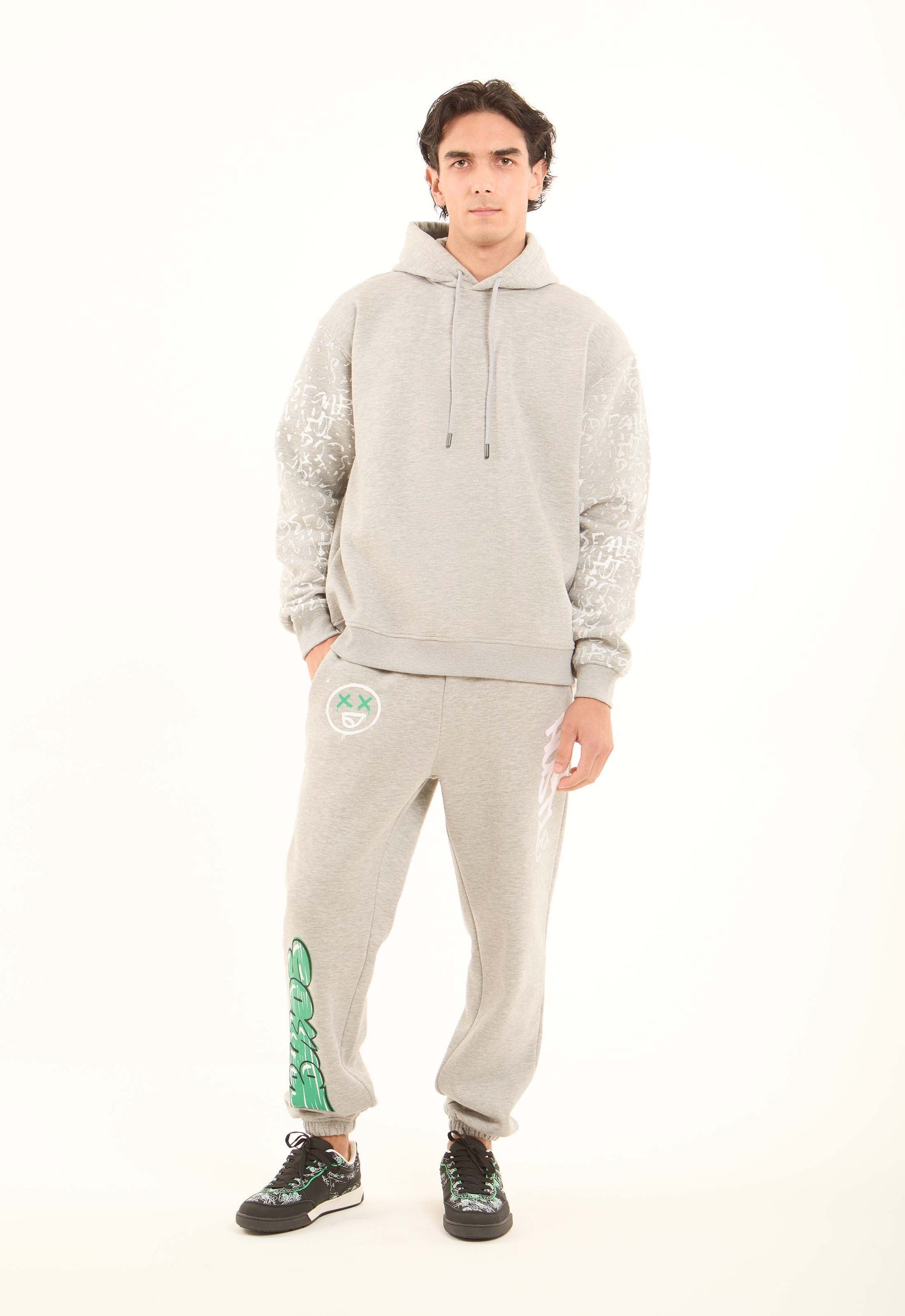 Printed Sleeves Slip On Winter Hoodie