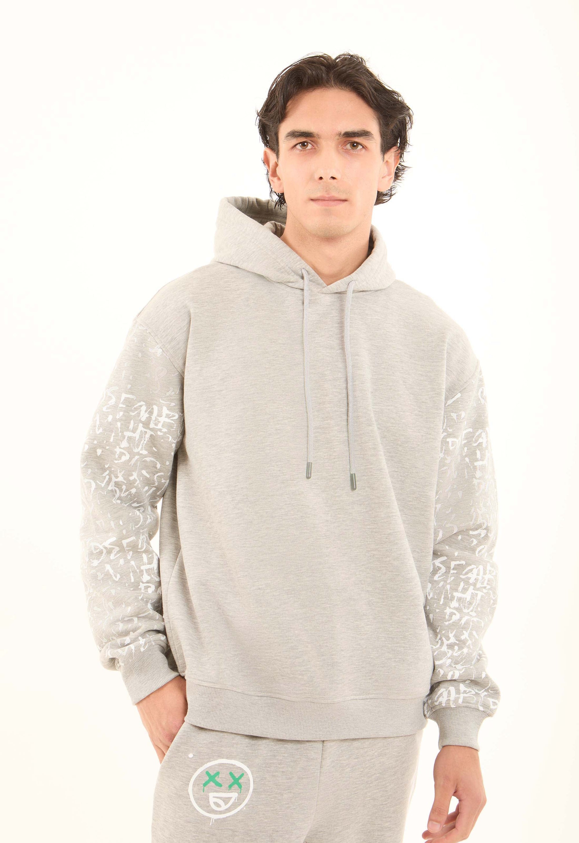 Printed Sleeves Slip On Winter Hoodie